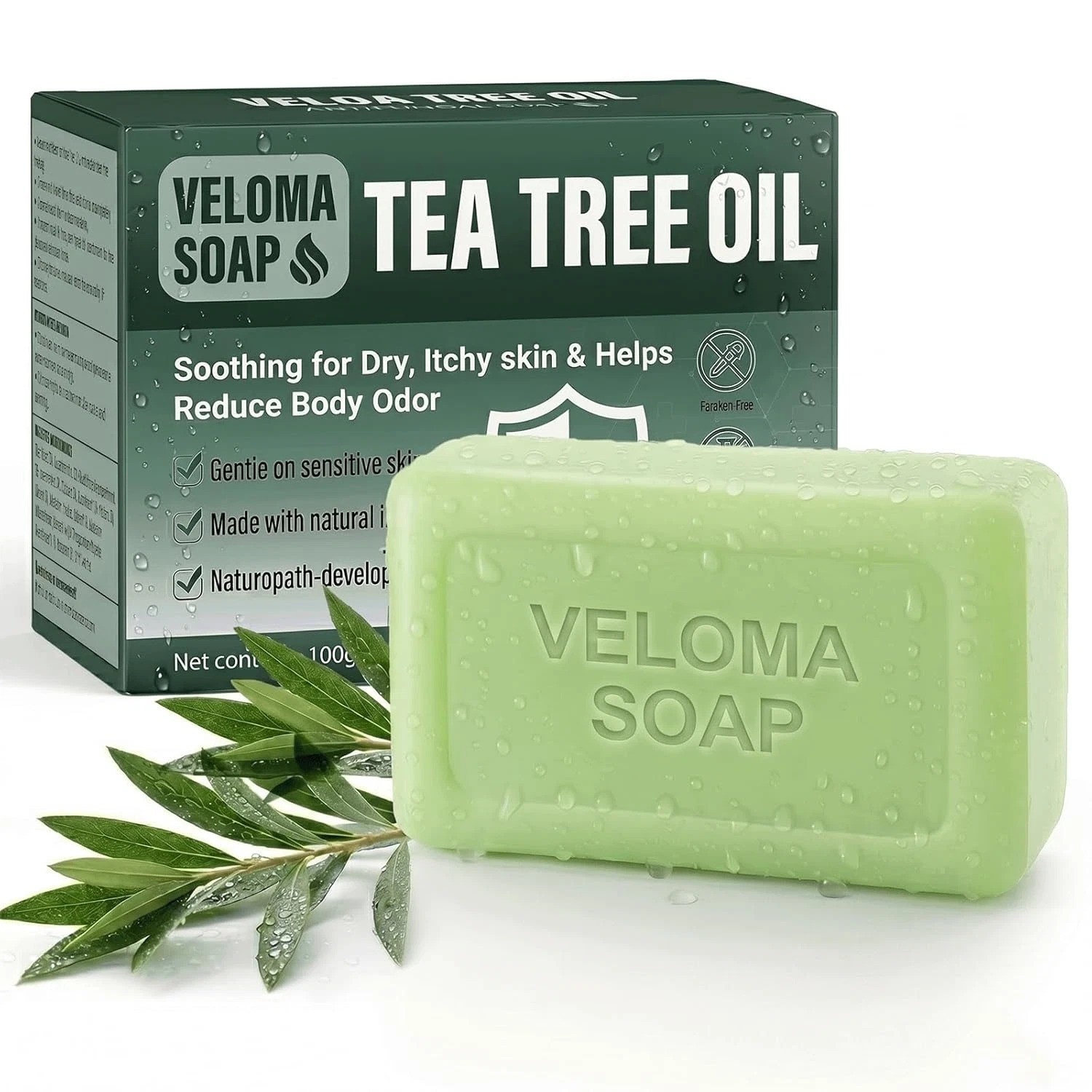 Veloma Antifungal Soap,Veloma Soap,Soothing Tea Tree & Eucalyptus, Deep Pore Cle