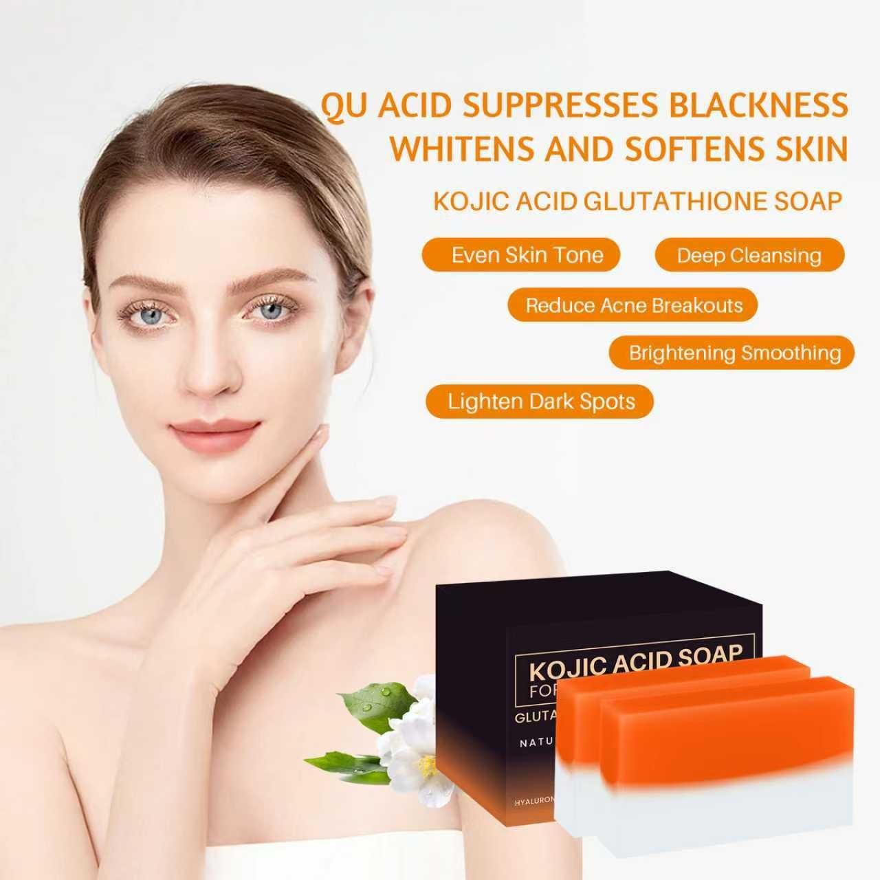 2 PCS Kojic Acid Soap Clean Face Bars Dark Spot Remover Retinol Whitening US