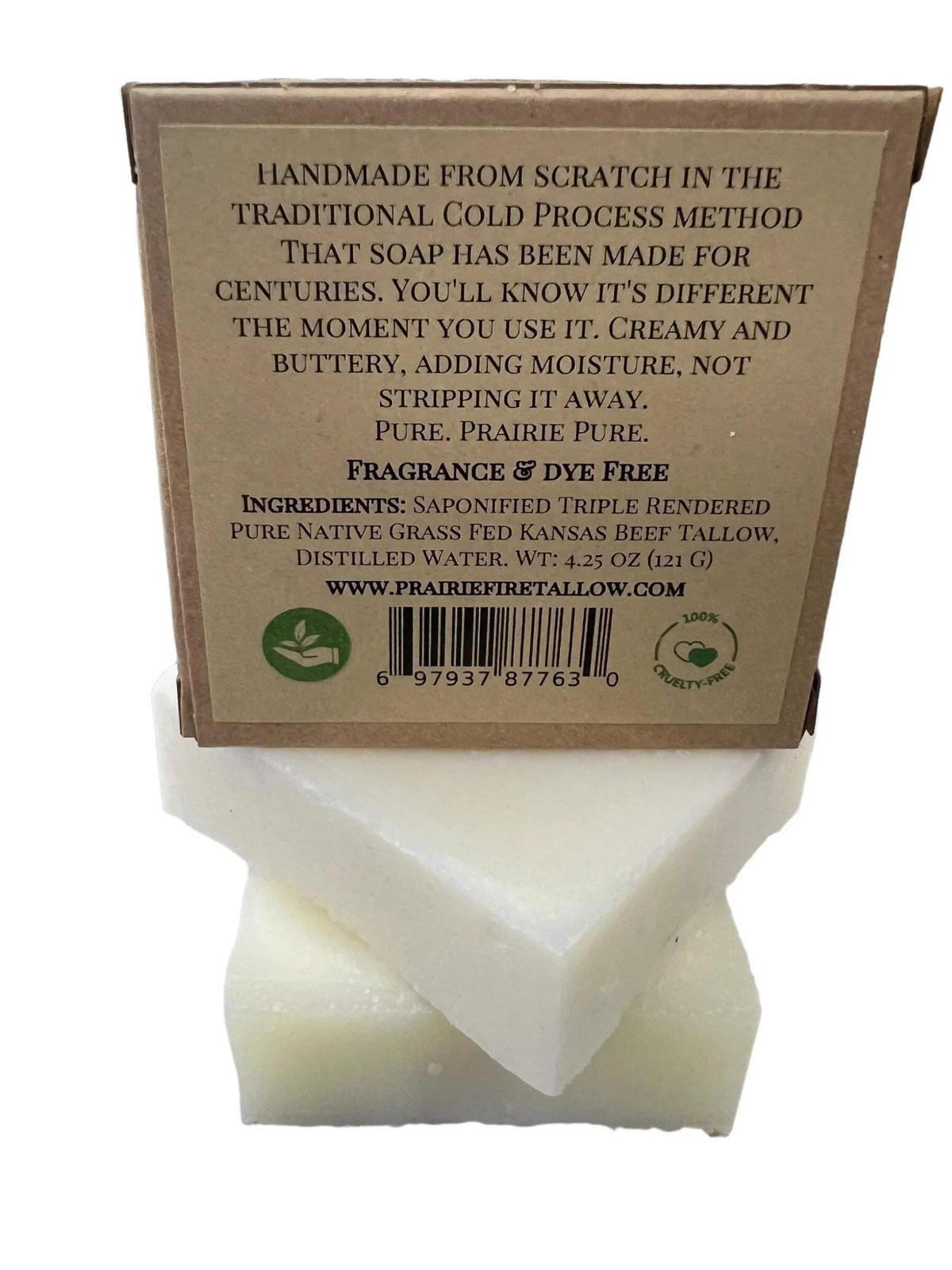Pure Beef Tallow Soap Bar, (3 Pack) Grass Fed and Finished – Face, Body and Hair