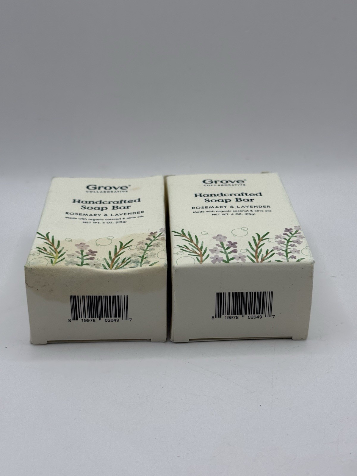 Grove Collaborative Handcrafted Soap Bar ROSEMARY & LAVENDER 4oz/113g Pack Of 2