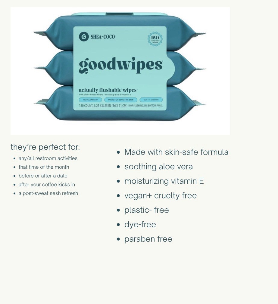 Goodwipes Flushable Biodegradable Wipes Shea Coco Botanicals 6 Pack New Sealed