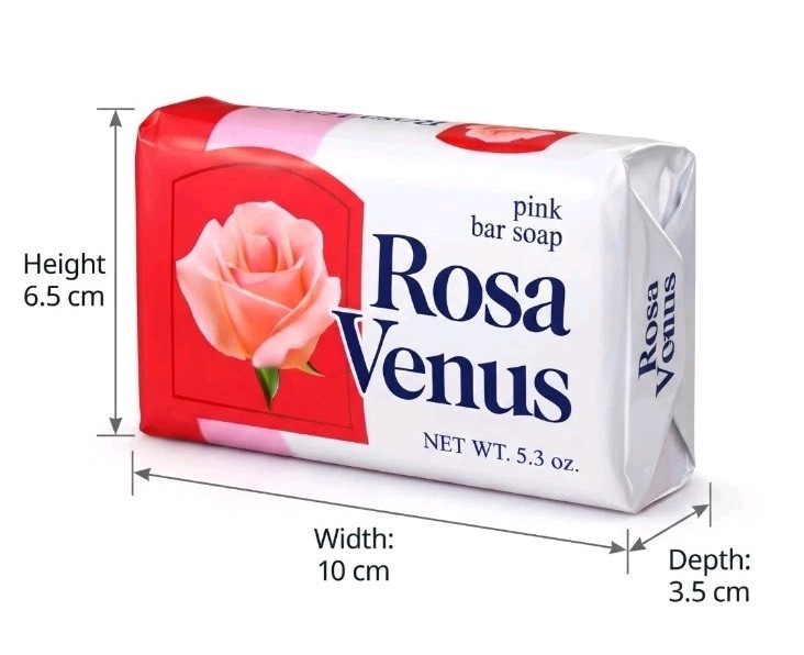 3 X Rosa Venus Pink Bar Soap Bath Bars Fresh Scent 5.3 oz Lot of 3 Free Shipping
