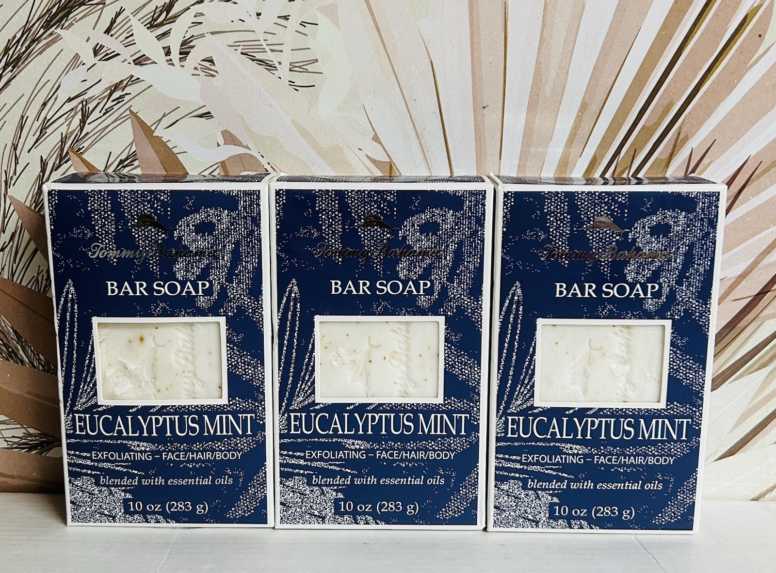 3-Pack Tommy Bahama ~ Eucalyptus Mint Exfoliating Bar Soap 10 oz Each