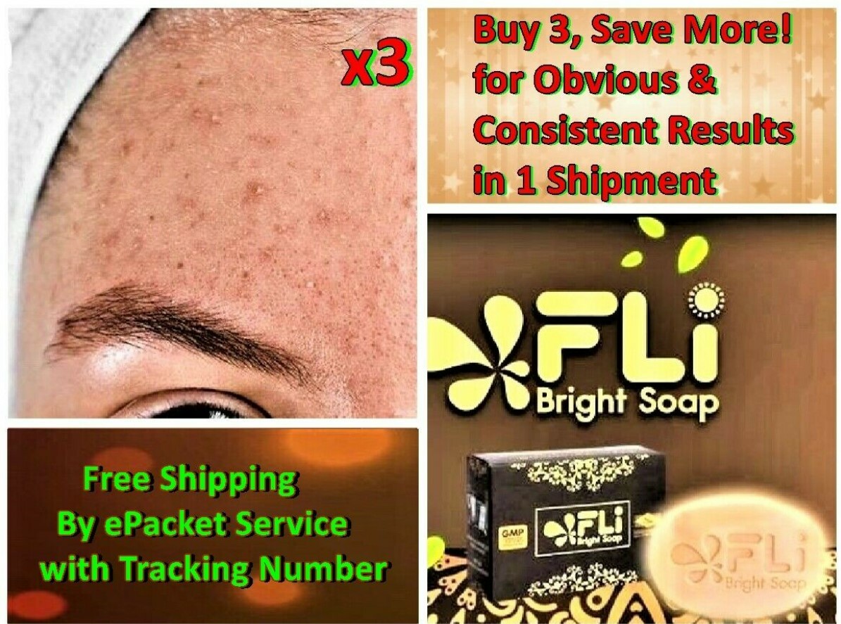3x 100% Herbal FLI Soap Freckles Dark Spots Radiant Aura Smooth Skin Soft