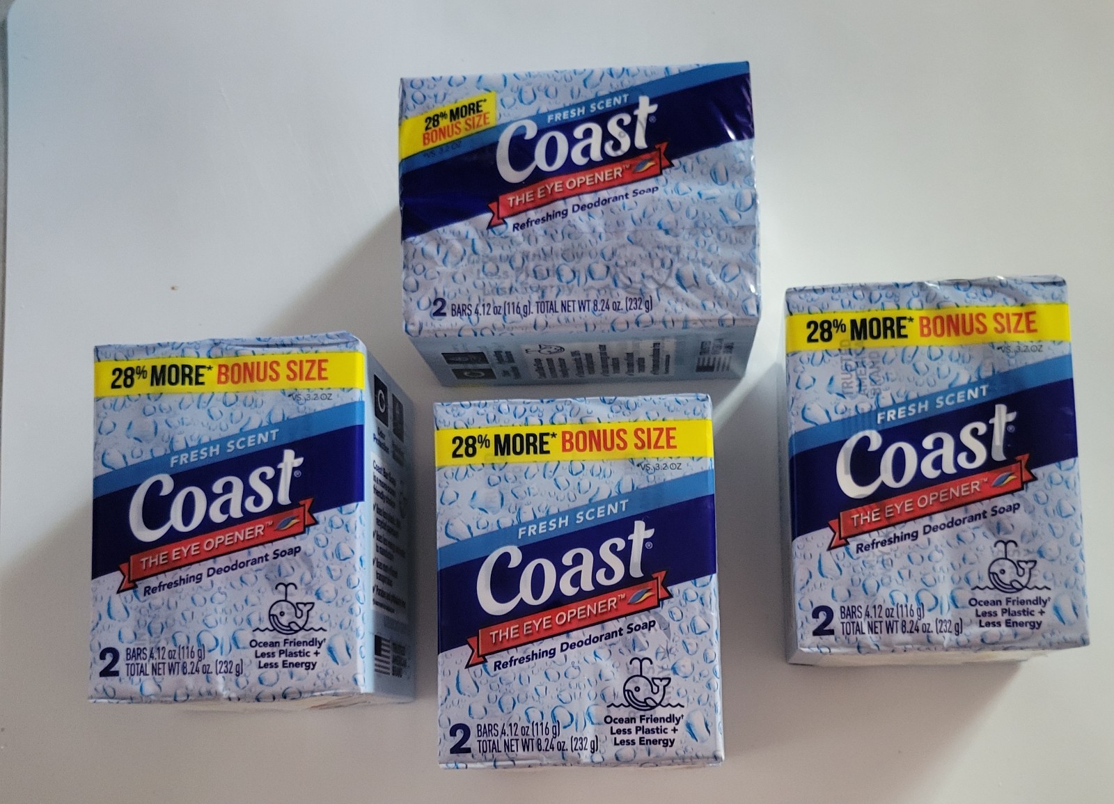 COAST Deodorant Soap BAR | Fresh Scent 4.12 OZ Each 28% more (8 Bars Total)