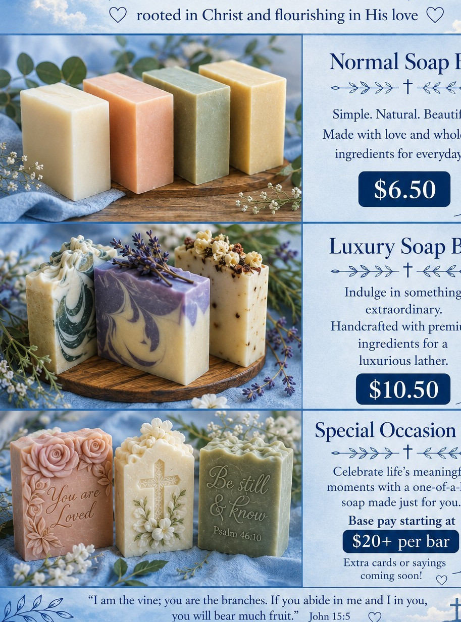 🌿🤍Abide & Bloom Soap Co.🤍🌿 Handmade Lavender Floral Purple Bar Soap. 1 Bar