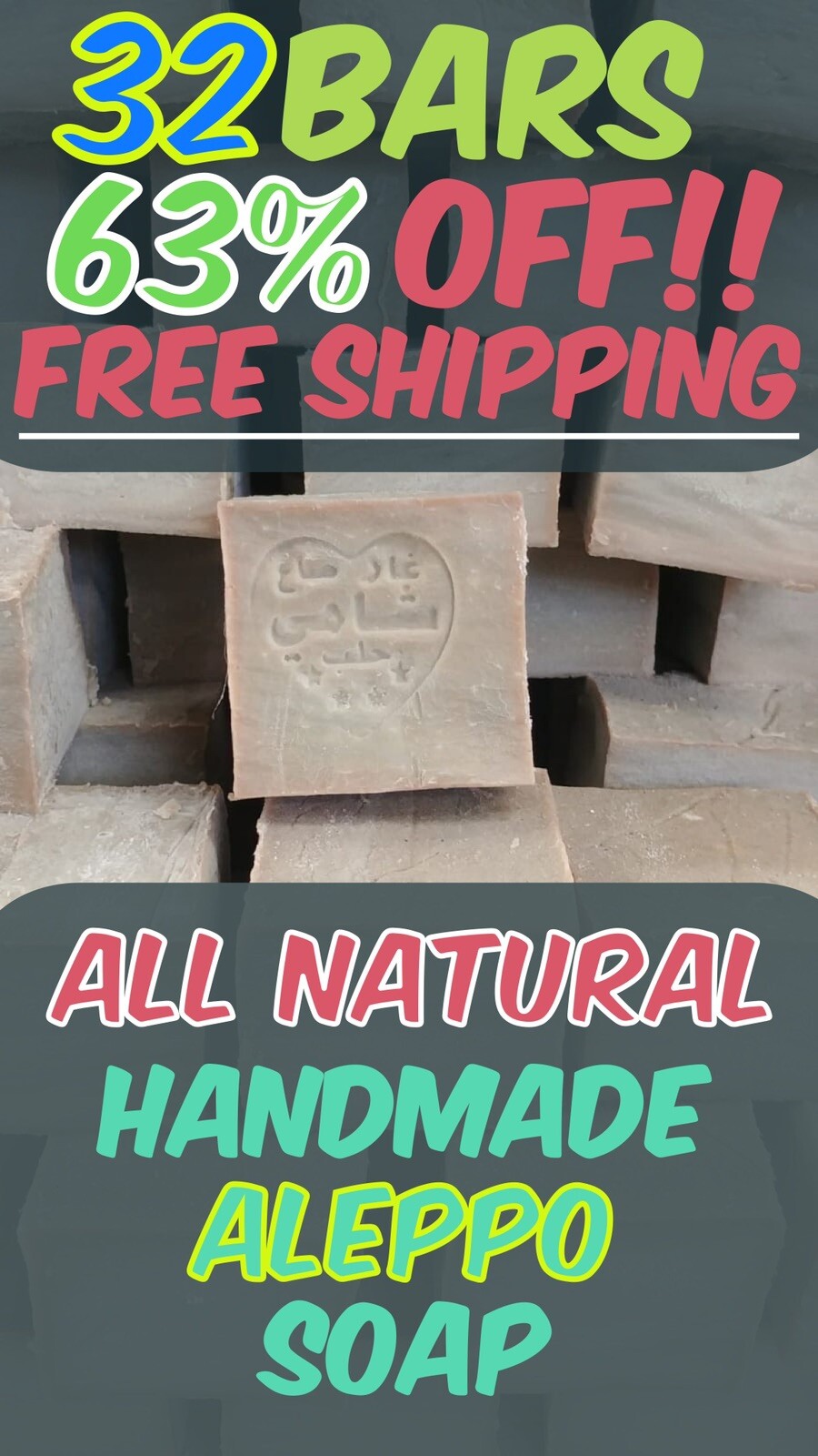 32 Bars Handmade Natural Vegan Ancient Laurel Oil Soap, Body & Hair Moisturizer