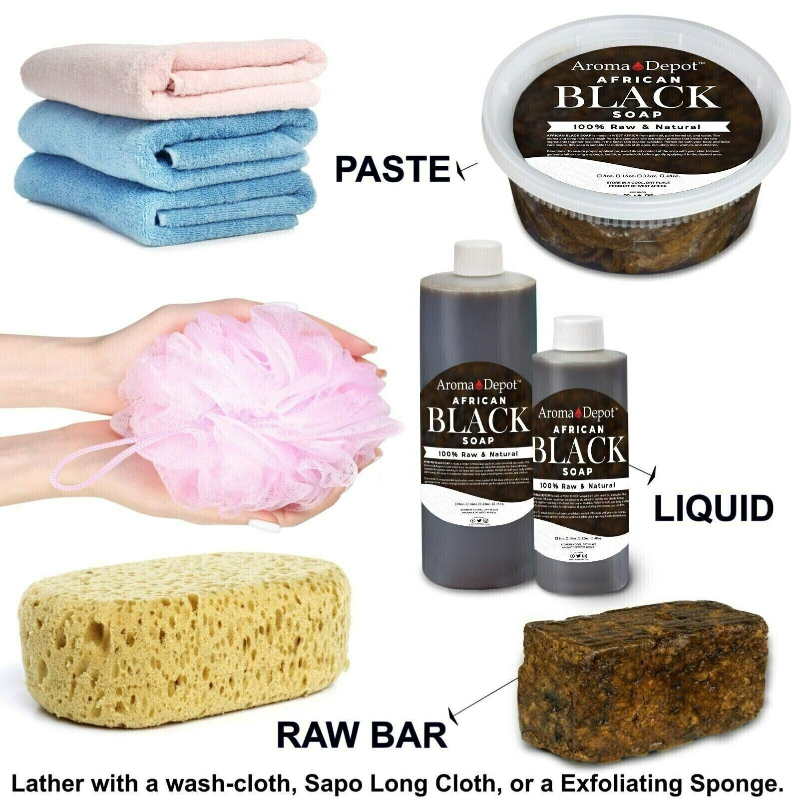 Raw African Black Soap 5 lb. Organic Unrefined Top Quality Natural Wholesale