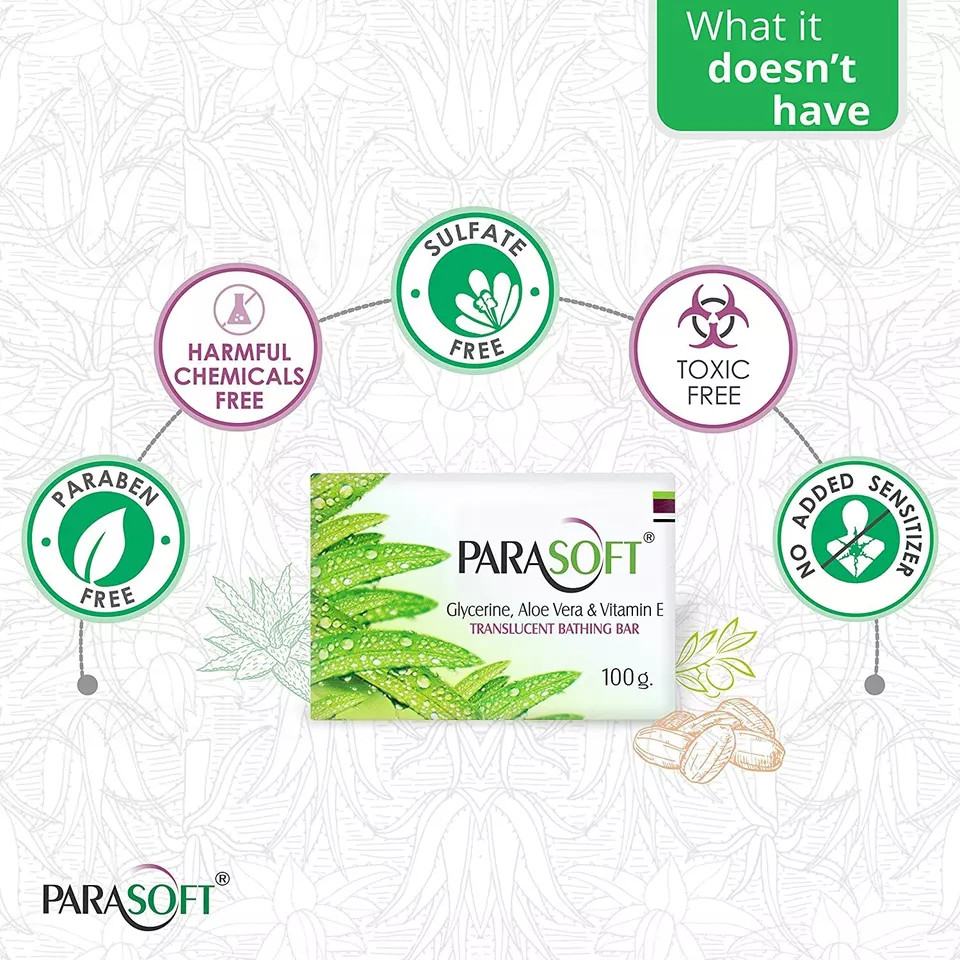 Parasoft Soap For Dry Skin 100gm, With Aloe Vera, Glycerin & Vitamin E