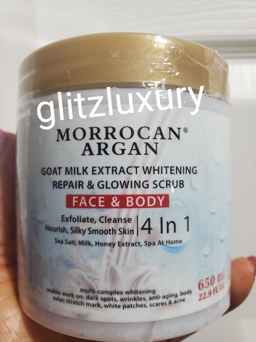 2pc. Morrocan Argan Super bleacher shower gel & Goat Milk Repair scrub set