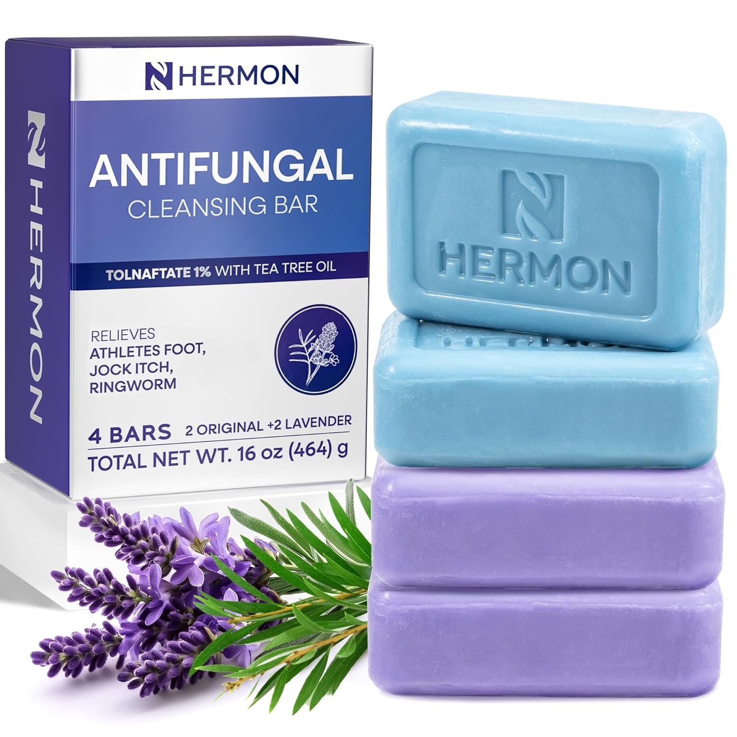 Hermon Antifungal Soap with Tea Tree Oil: Antifungal Treatment Bar Soothing Care