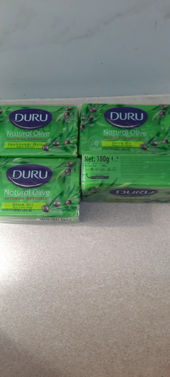 4 DURU NATURAL OLIVE OIL HAND AND BATH SOAP 6 OZ 180G