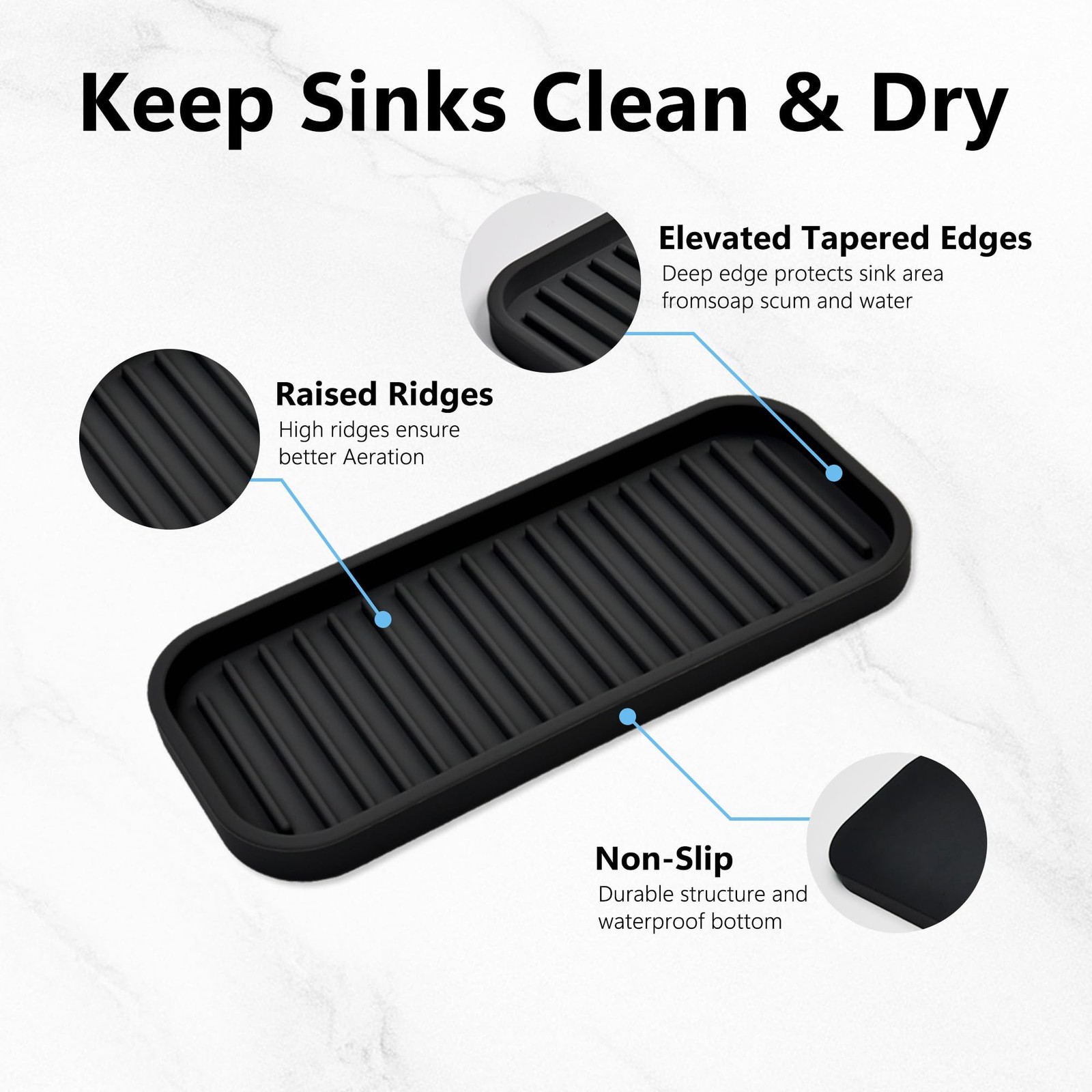 Silicone Sponge Holder for Kitchen Sink – Kitchen Soap Tray & Sponge Tray | S…