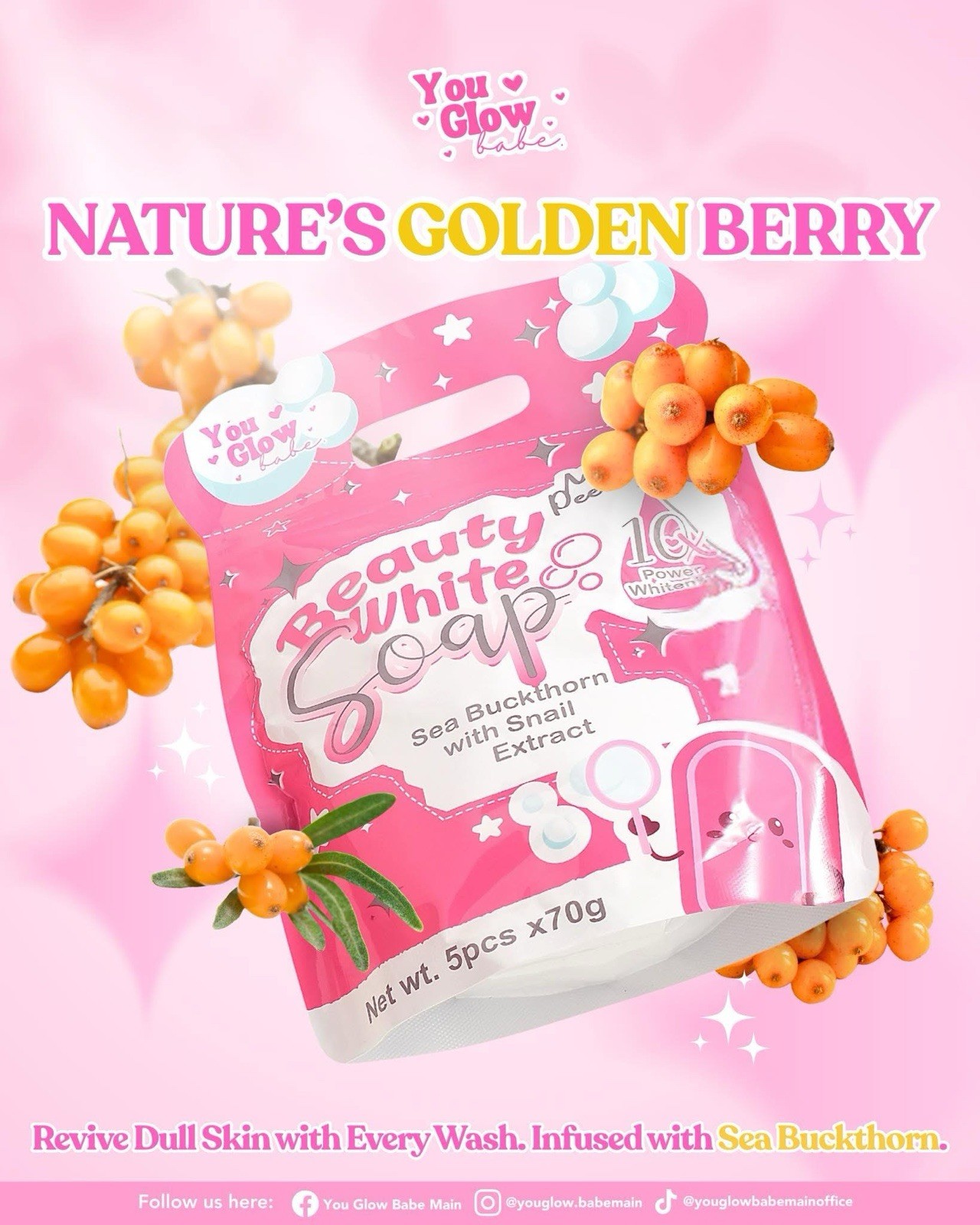 Beauty White Soap by You Glow Babe, 5 Bars x 70g