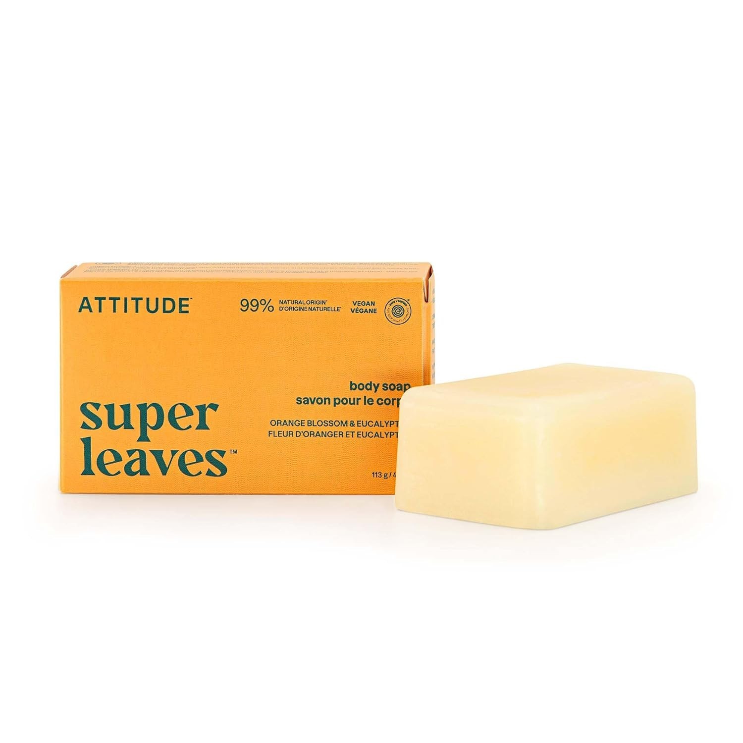 100% and Eco-Friendly ATTITUDE Body Soap Bar – 4 Oz, Natural Ingredients