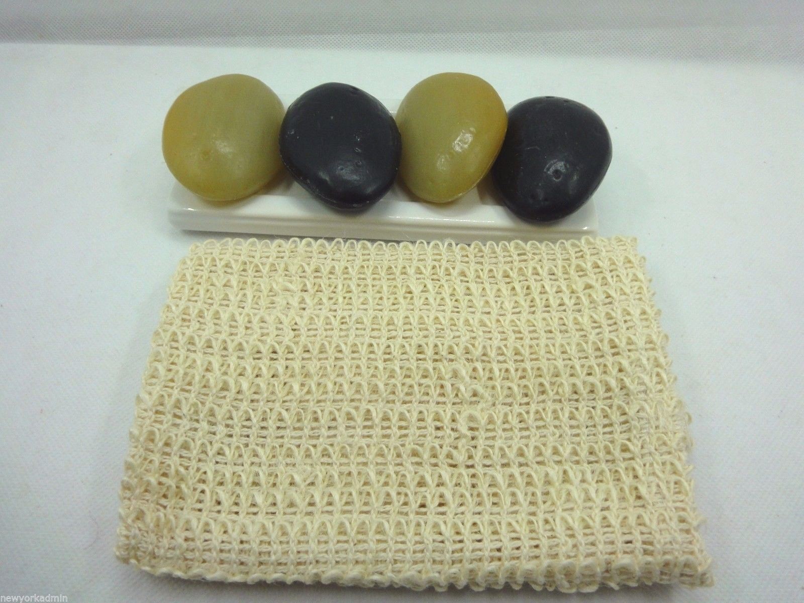 GIANNA ROSE ATELIER SPA STONE SOAP – SET OF 4 ON TRAY COMES W/ CLOTH – NEW