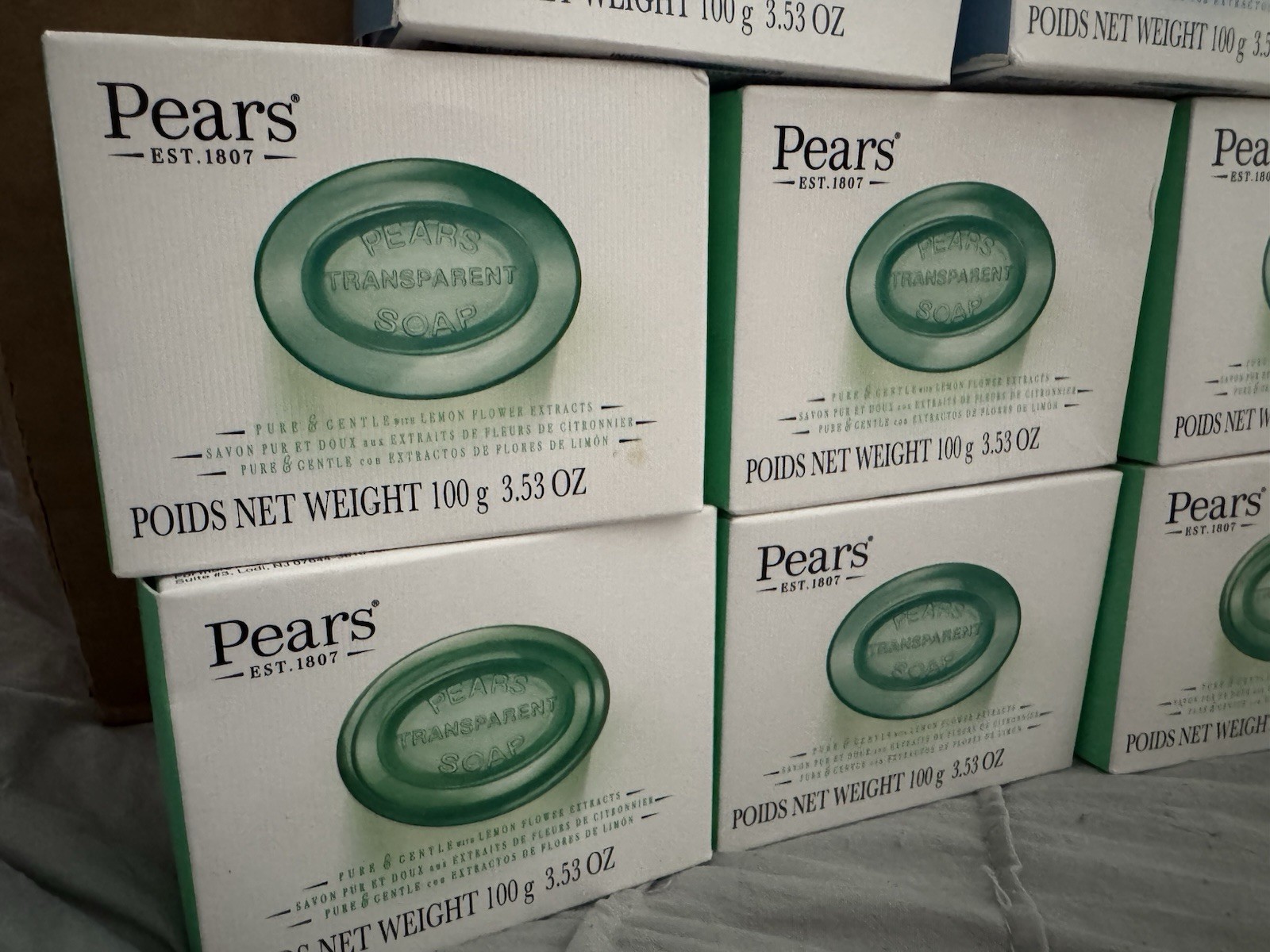 8 Pack Pears Pure & Gentle Transparent Soap 3.53 oz/100 g Bar Soap BLUE & GREEN
