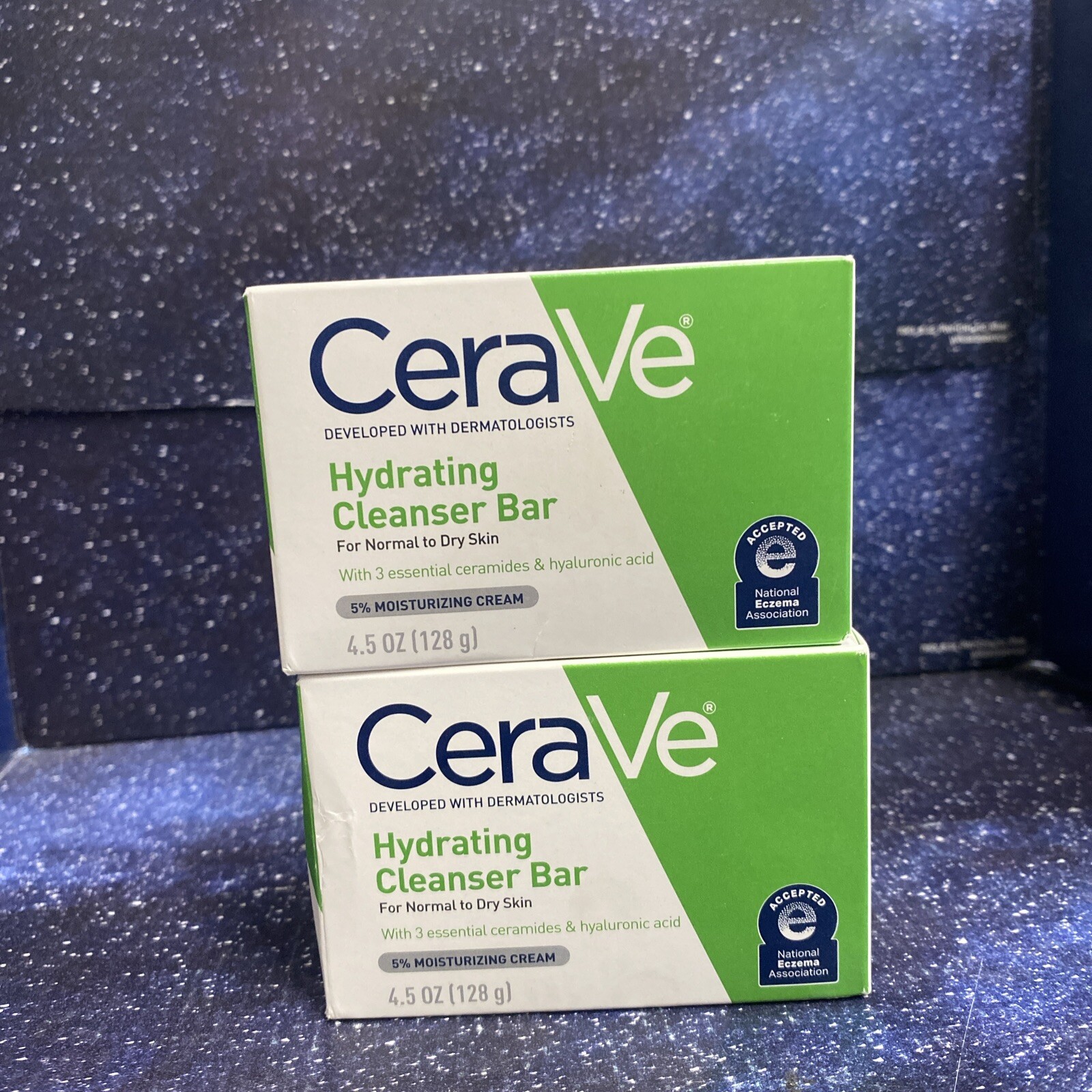2 CeraVe Hydrating Cleanser Bar Normal Dry Skin Ceramides & Hyaluronic Acid 4.5