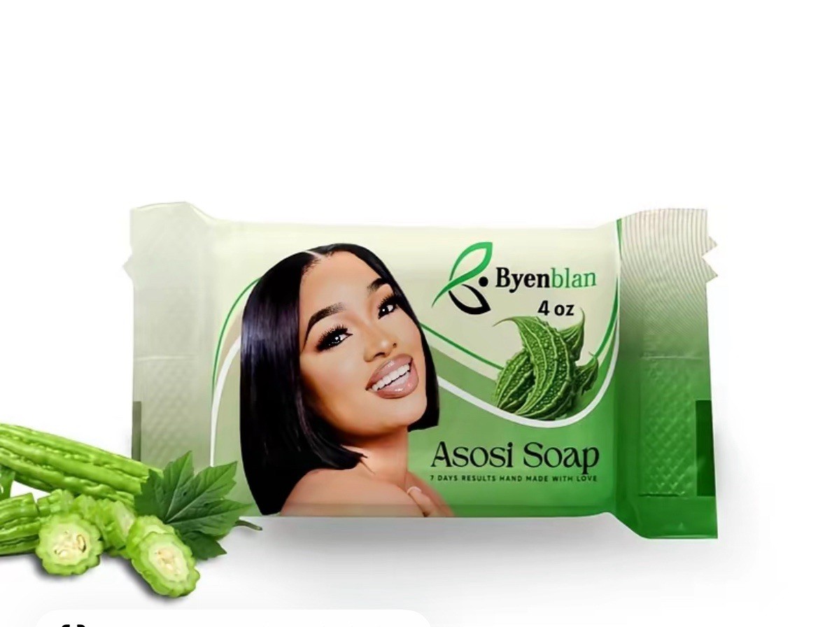Byenblan Asosi Handmade Body Soap Bar, Bitter Melon Scent, Green Leaf, 4 oz