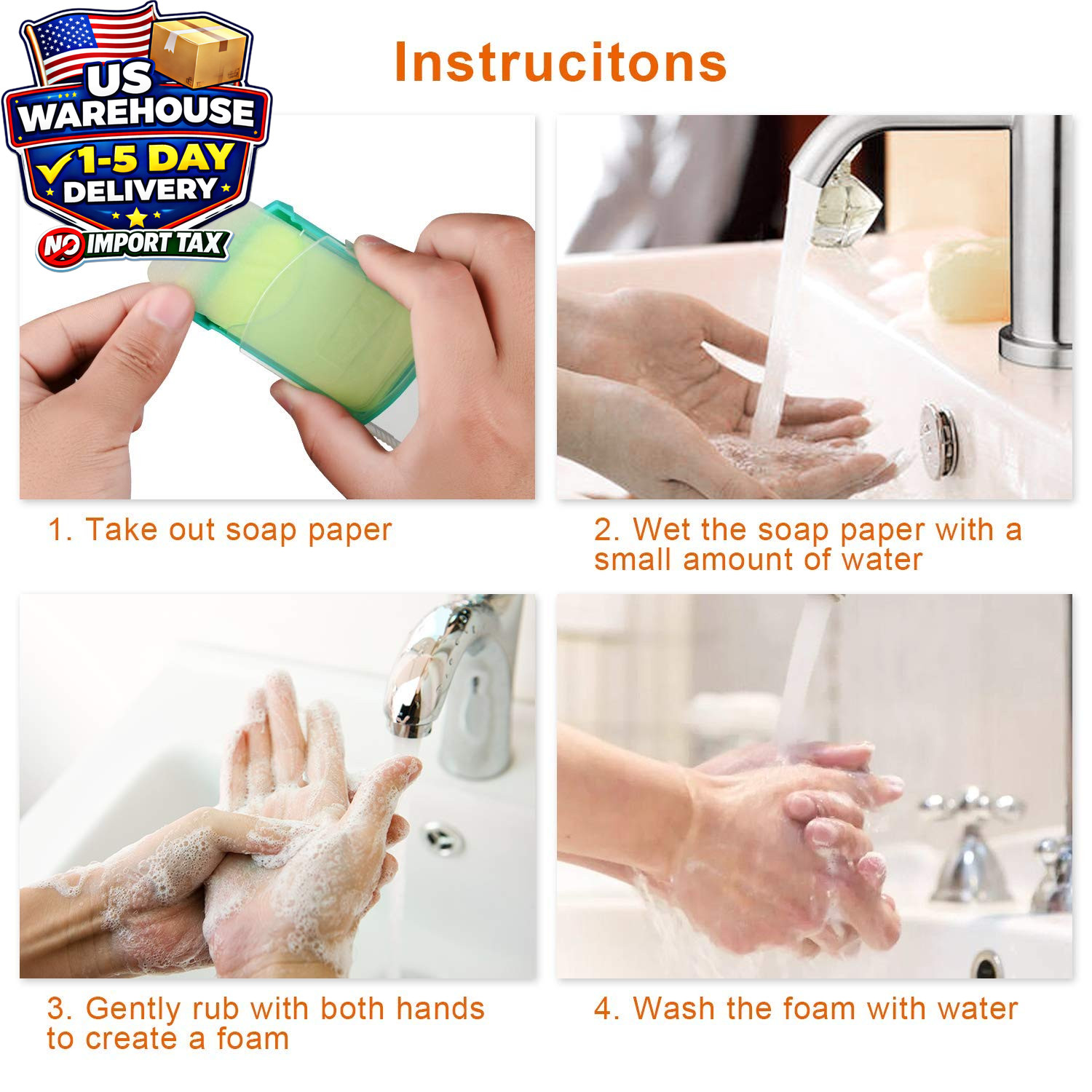 Portable Hand Soap Sheets 100pcs Travel Camping Wash Soap Paper Outdoor Use