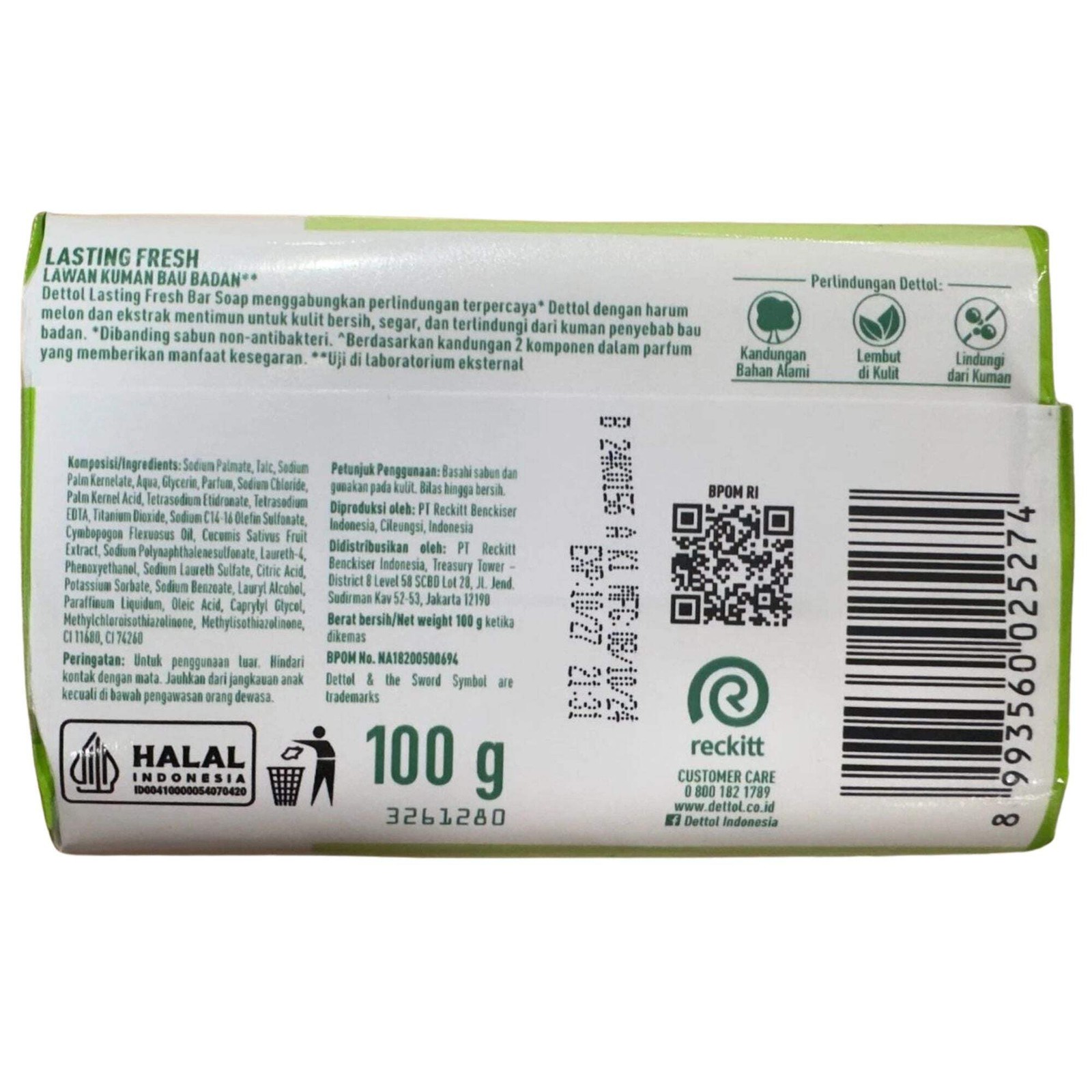Dettol Lasting Fresh Antibacterial Bar Soap – 100g