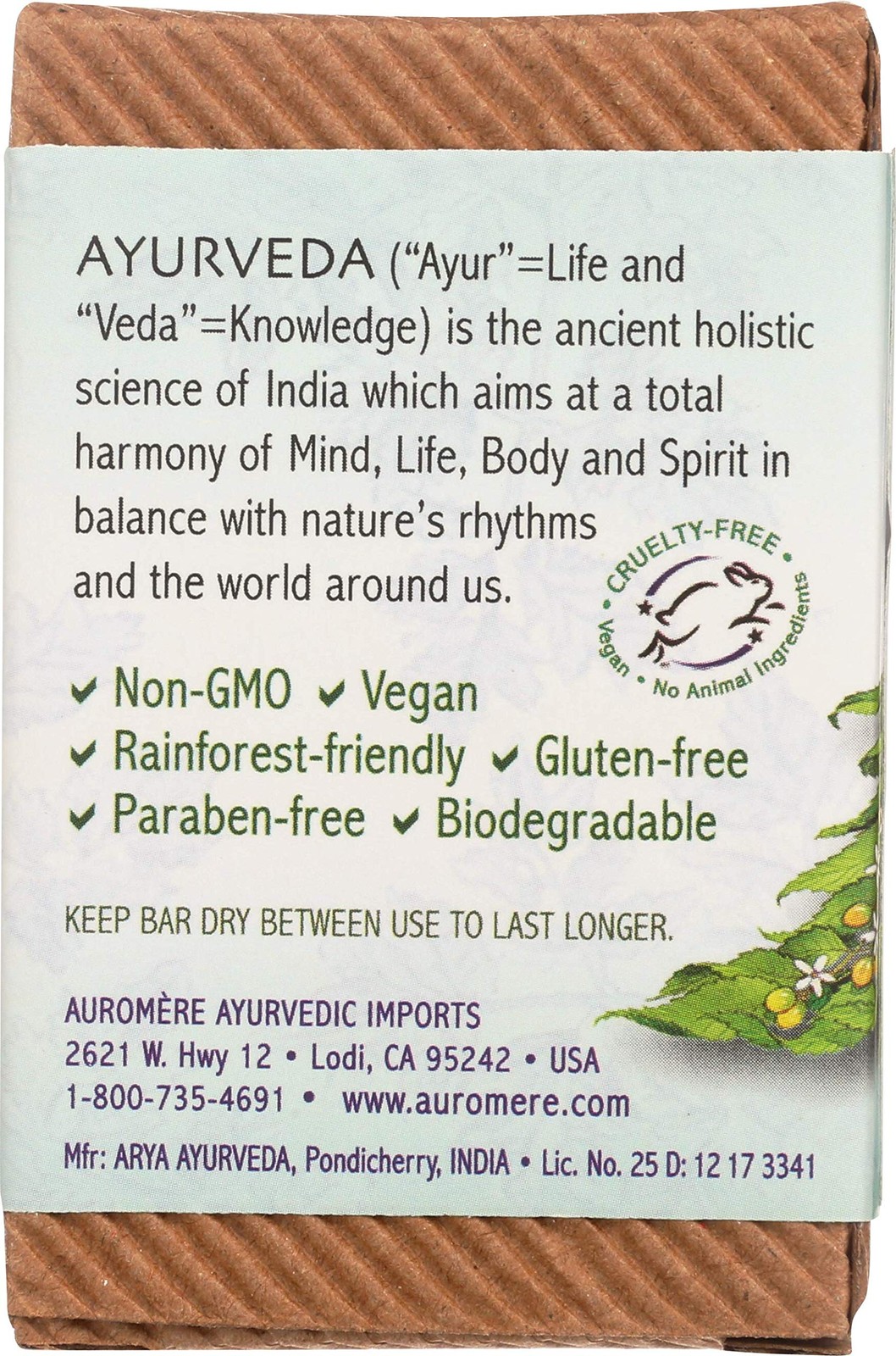 Natural Ayurvedic Neem Soap Pack of 2 Eco Friendly Moisturizing Tulsi Formula