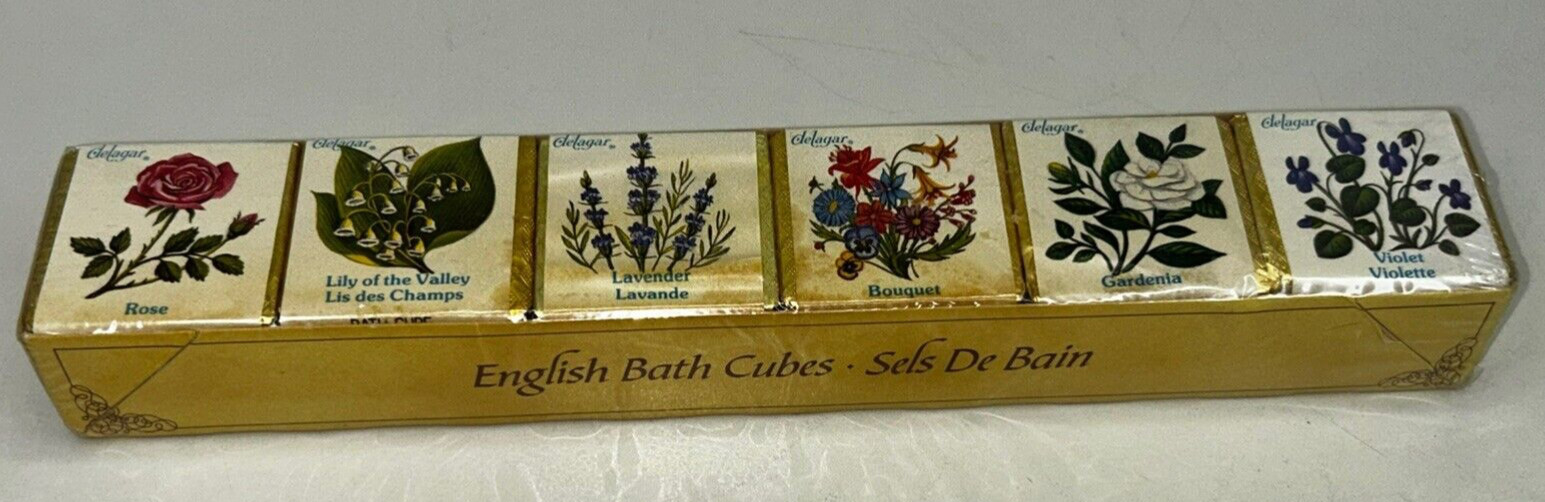 Delagar Vintage Pack of 6 Floral Scented English Bath Cubes NOS Sealed READ