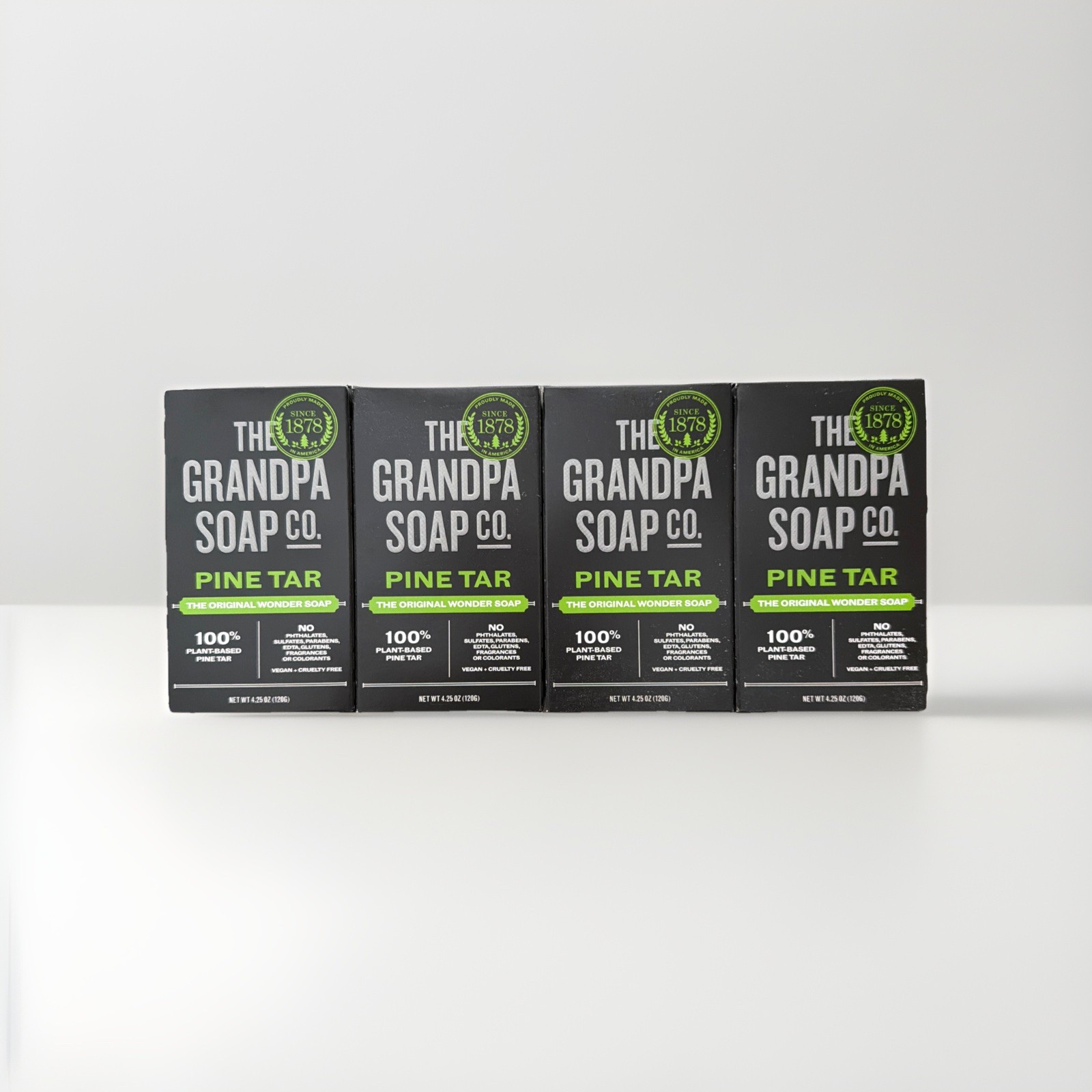 4 Pack – The Grandpa Soap Company – Pine Tar Bar Soap (4.25oz each)