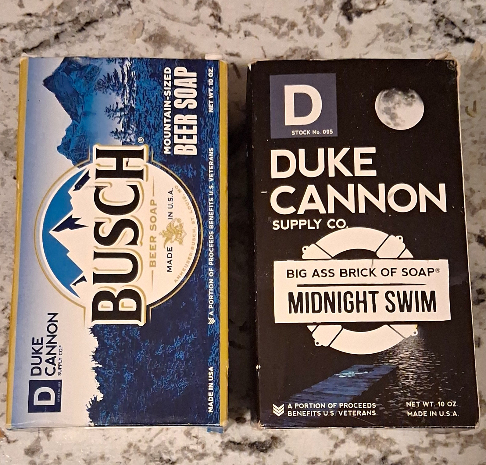 Duke Cannon Busch Mountain-Sized Beer Soap Lot 2 Sandalwood Midnight Swim 10 oz