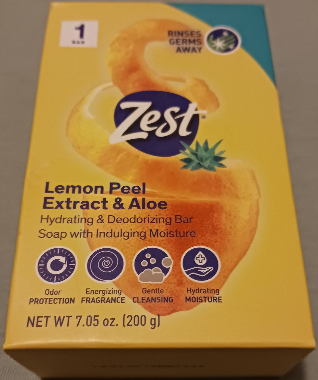 LOT OF 2 – Lemon Peel & Aloe 7.05 Oz Bars, Zest Soap, Indulgence Scented Bath