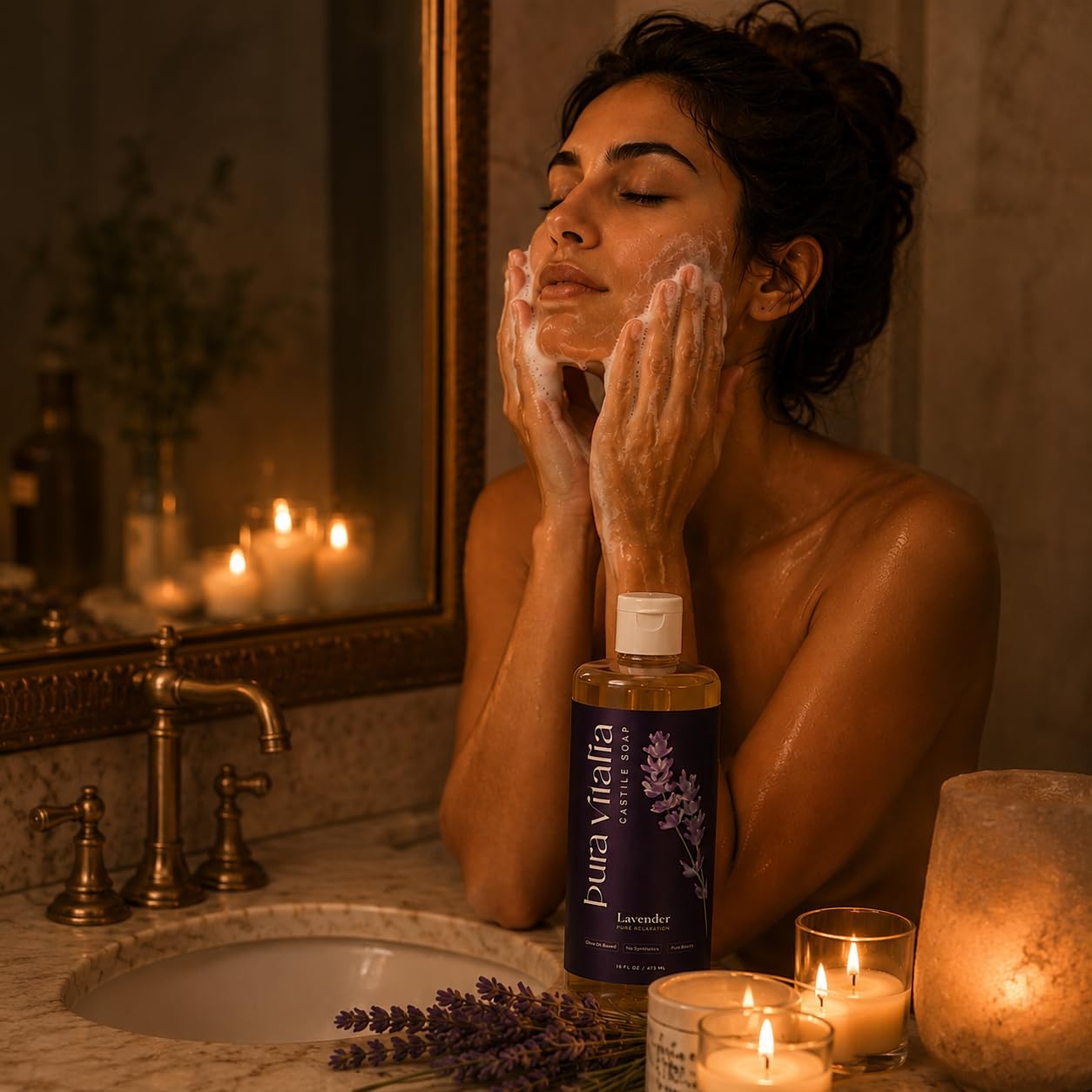 Lavender Organic Castile Soap Body Wash | Made with Organic Aloe Vera for Sen…