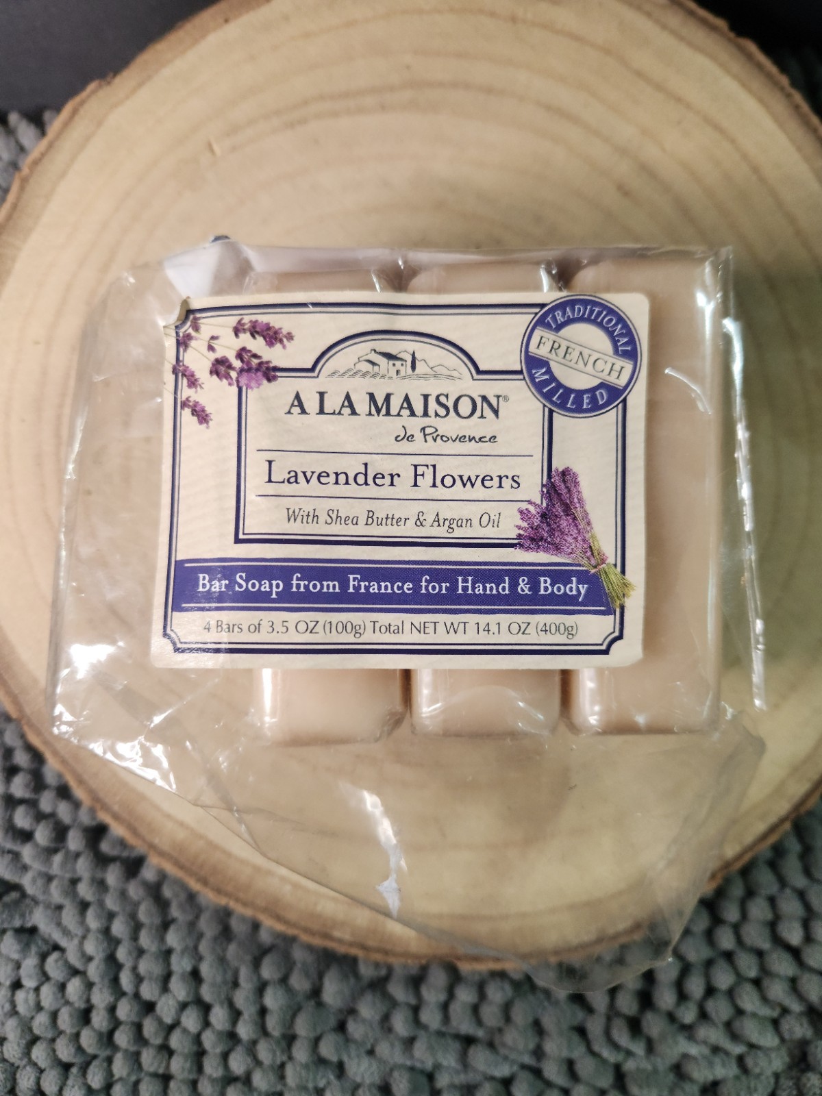 A La Maison Lavender Flowers Bar Soap with Shea Butter & Olive Oil 14 oz 43Count