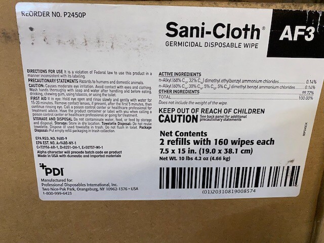 *2-Pack* Sani-Cloth Germicidal Disposable Hand 160 Wipes 7.5″ x 15″ – 320 Wipes