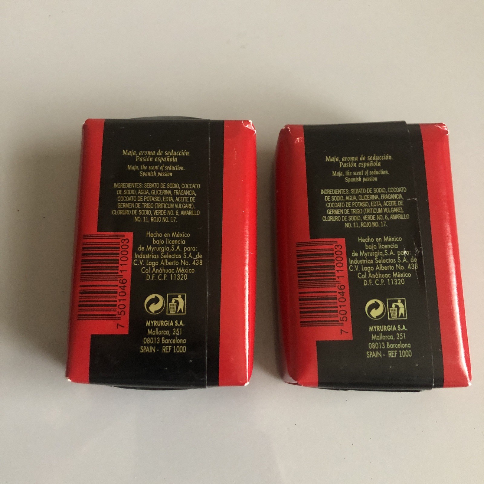 Vintage Espana Myrurgia Maja Jabon Soap 3.166oz 90 Gram Bars Made In Spain