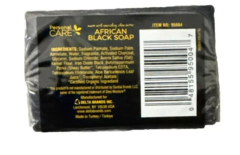 Personal Care AFRICAN BLACK SOAP Gentle Moisturizer With Shea Butter 4 oz-1 Bar