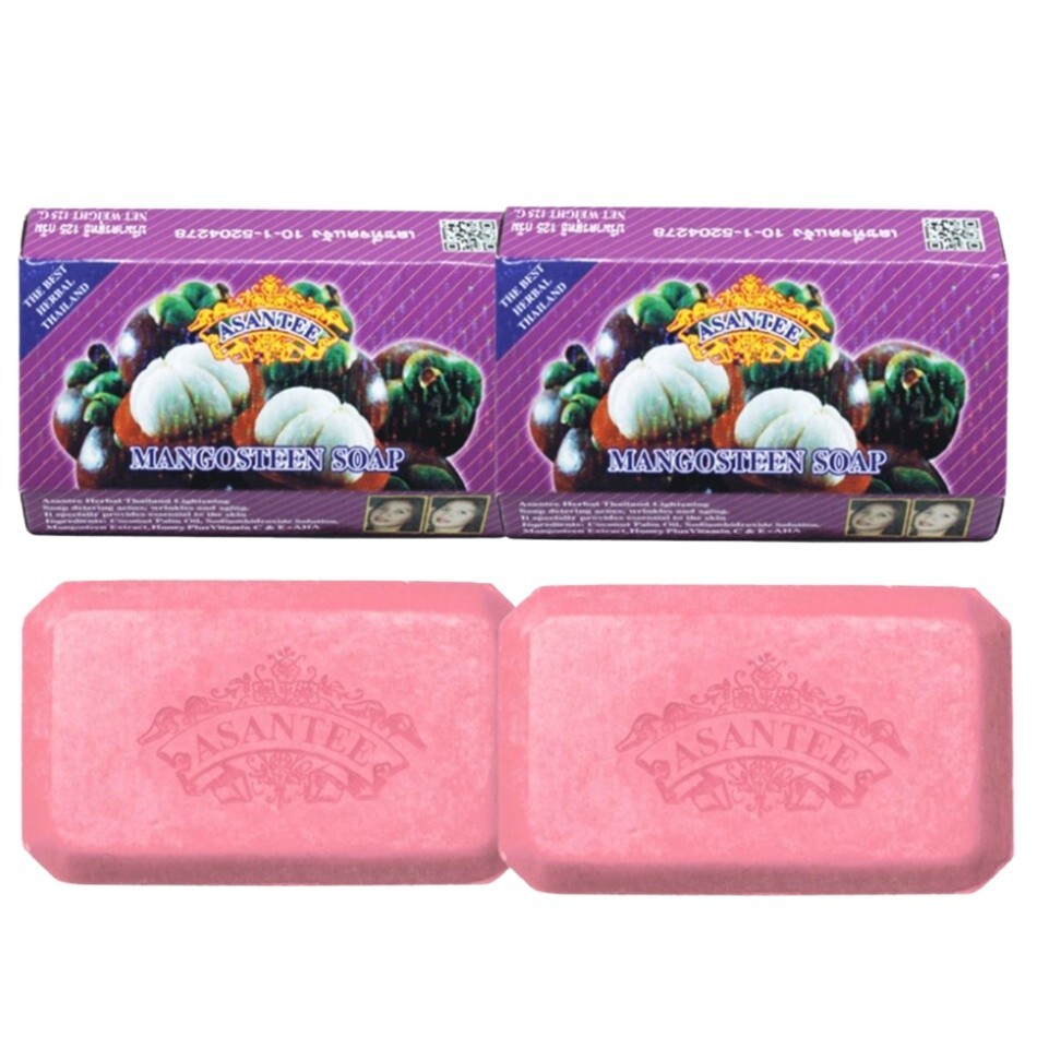 2x125g Soap Bar Boby Asantee Mangosteen Herbal Honey Plus Skin Face Thai Vitamin