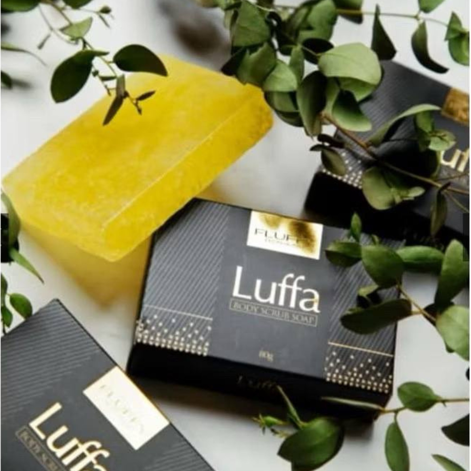 1 box Original Fluffy Luffa Body Scrub Bar Soap Remove Dirt dead skin cell 80g