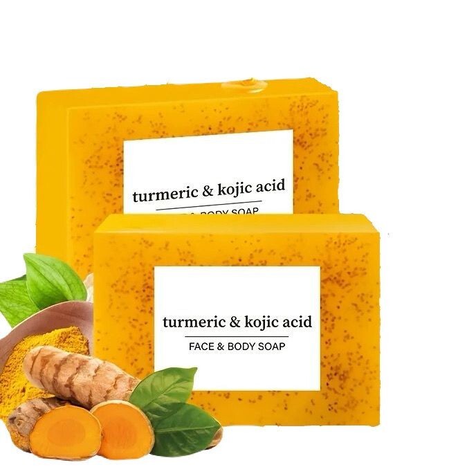 2 Pack Original Kojic Acid Turmeric Soap Skin Whitening Brightening Vitamin C /E