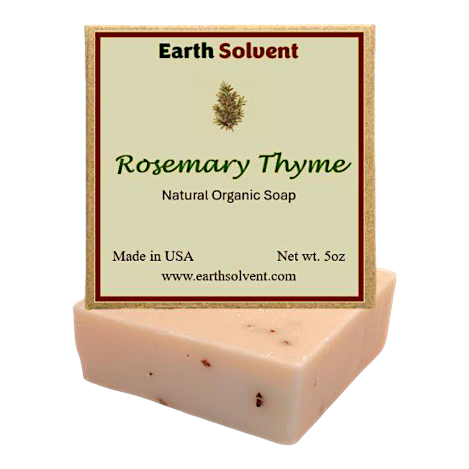 Earth Solvent Rosemary Thyme Natural Organic Handmade Cold Process Bar Soap 5oz