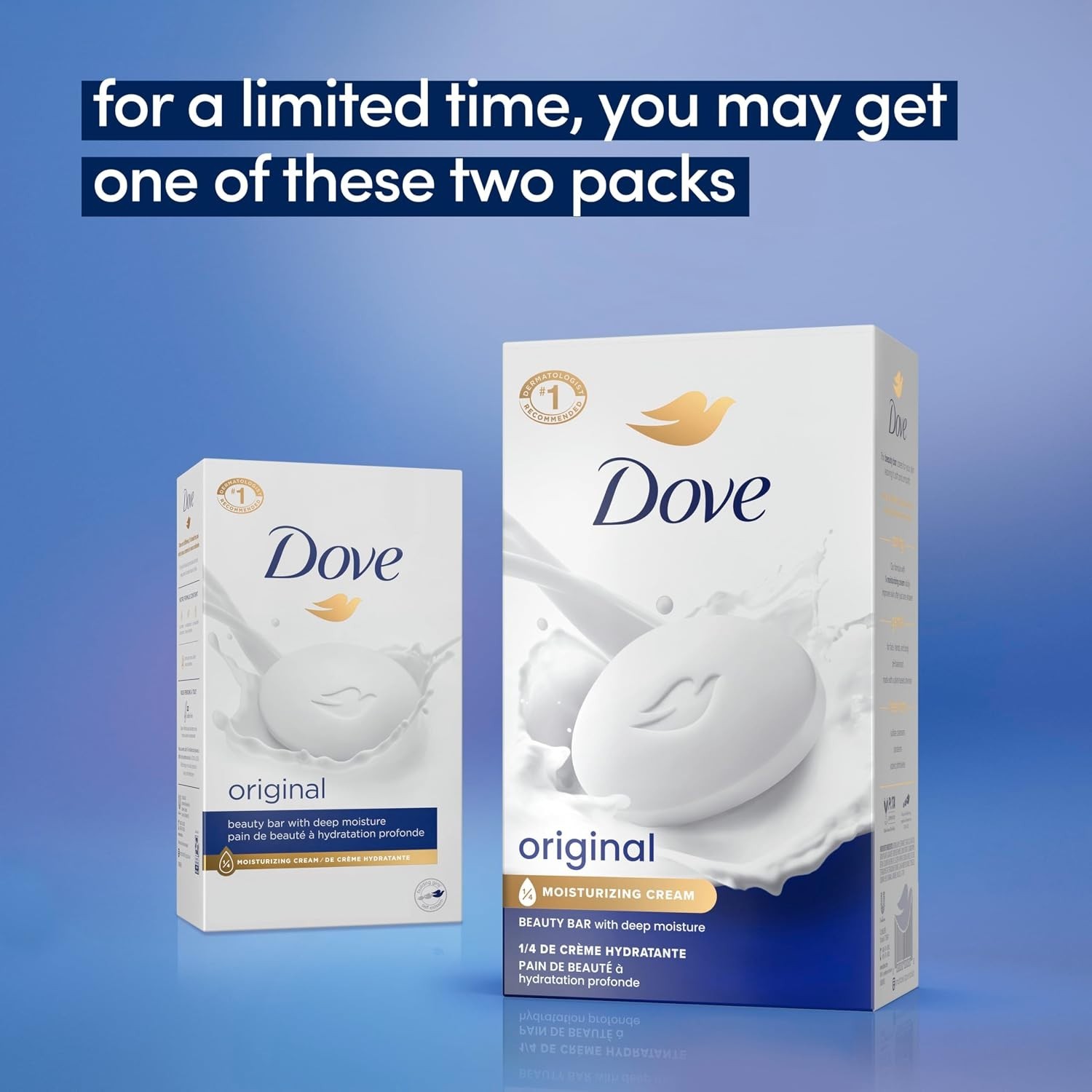 Dove Original Beauty Bar Soap for Soft Smooth Skin with 1/4 Moisturizing 3.75oz