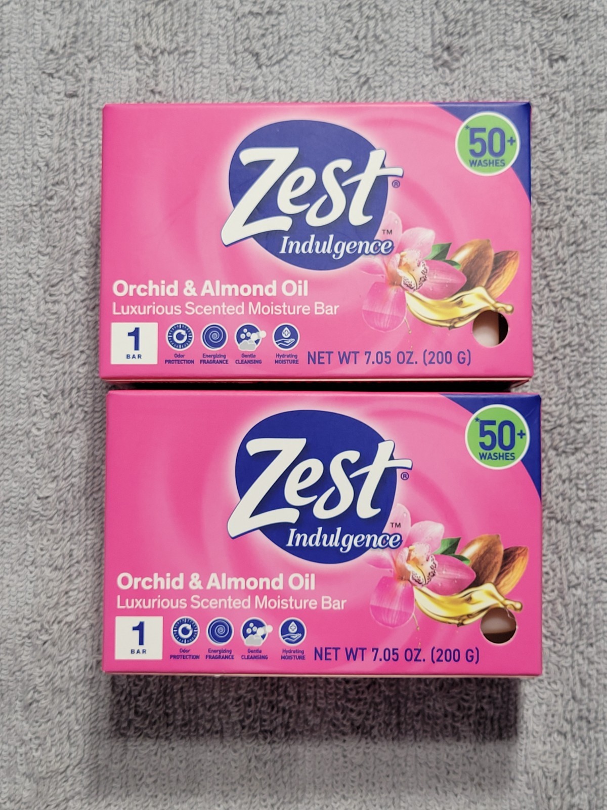 Zest Indulgence Orchid & Almond Oil Luxurious Scented Moisture Bar Soap 2 Pack