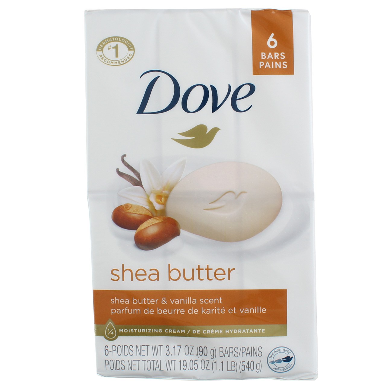 5 Pack Dove Shea Butter Moisturizer Cream Bars, Shea Butter & Vanilla, 3.17 o…