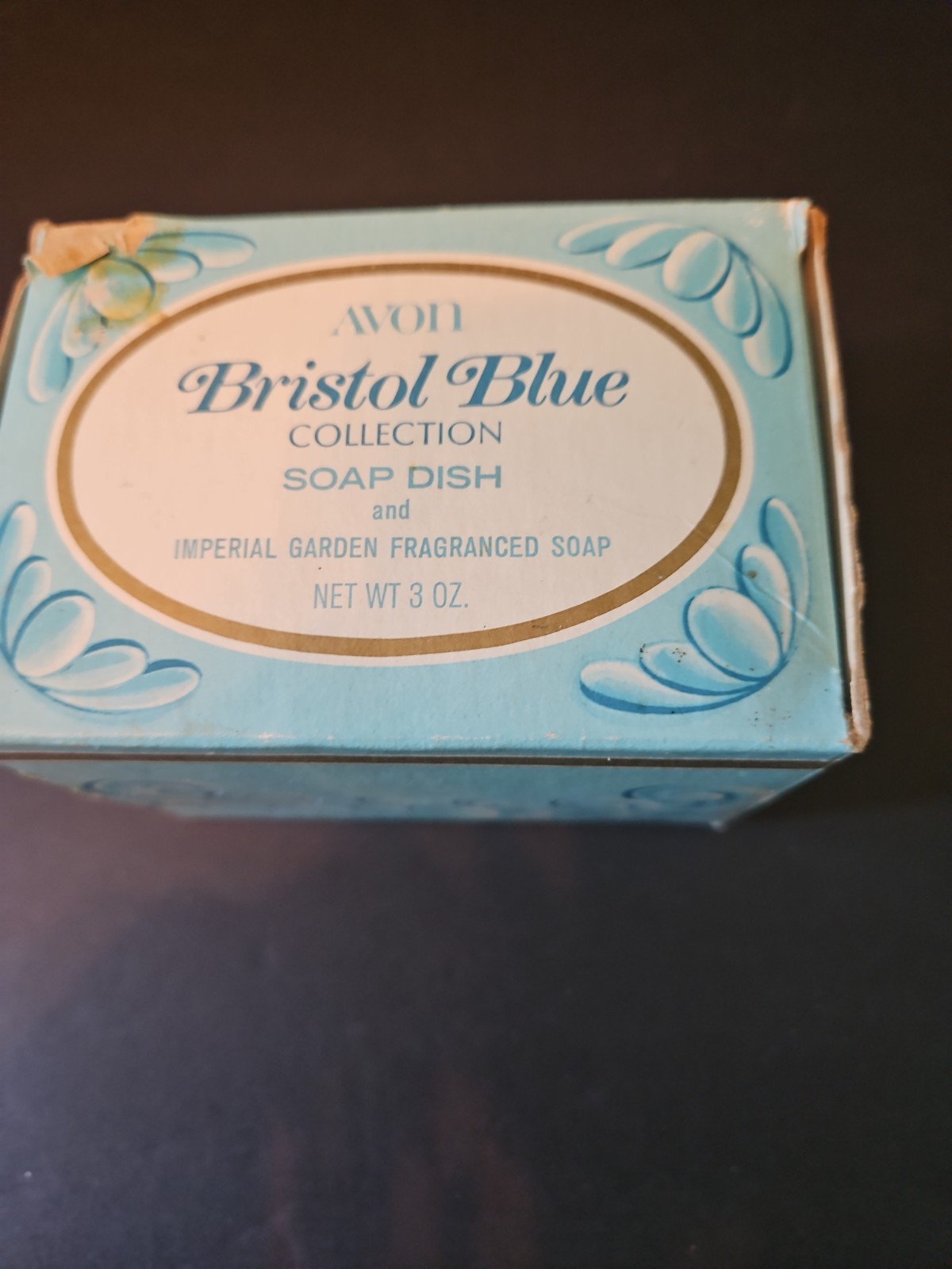 Vintage Avon Bristol Blue Collection Soap Dish & Imperial Garden Fragranced soap