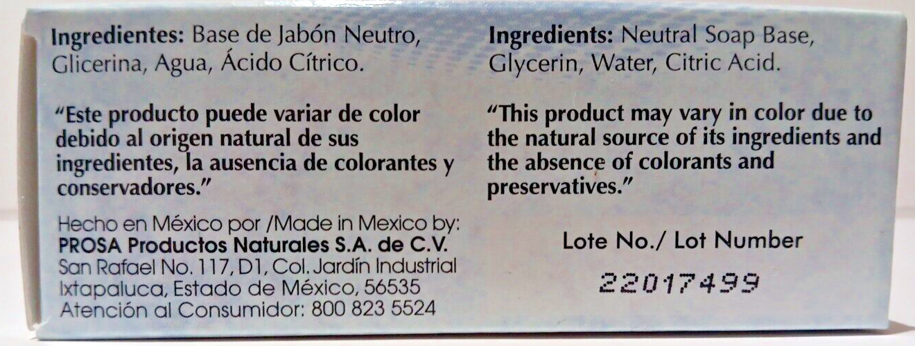 PROSA Jabón Neutro – Neutral Hypoallergenic Bar Soap. Great Soap Sensitive Skin