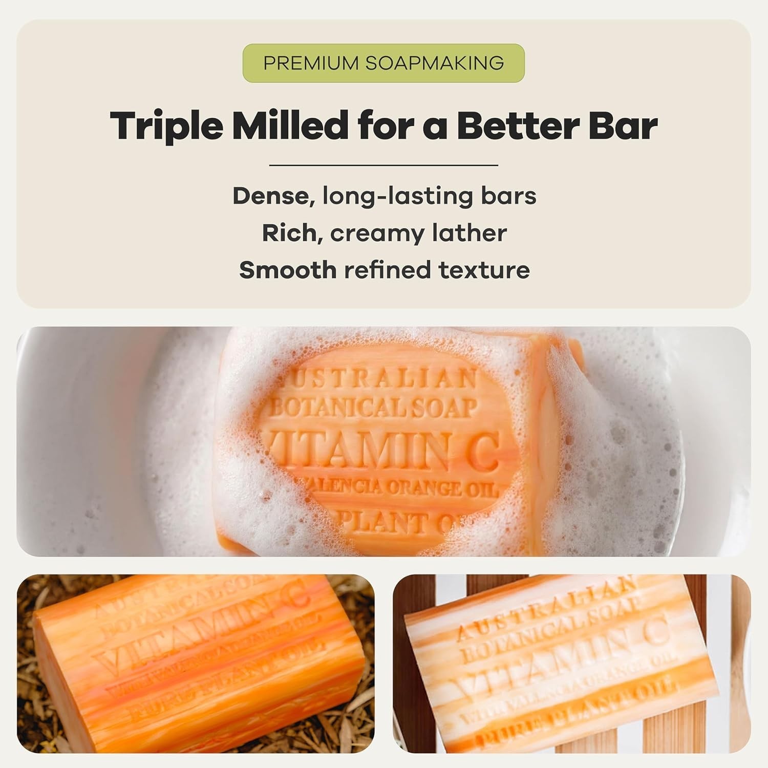 Australian Botanical Soap 8 Pack Vitamin C Valencia Orange 6.6 Ounce Bars