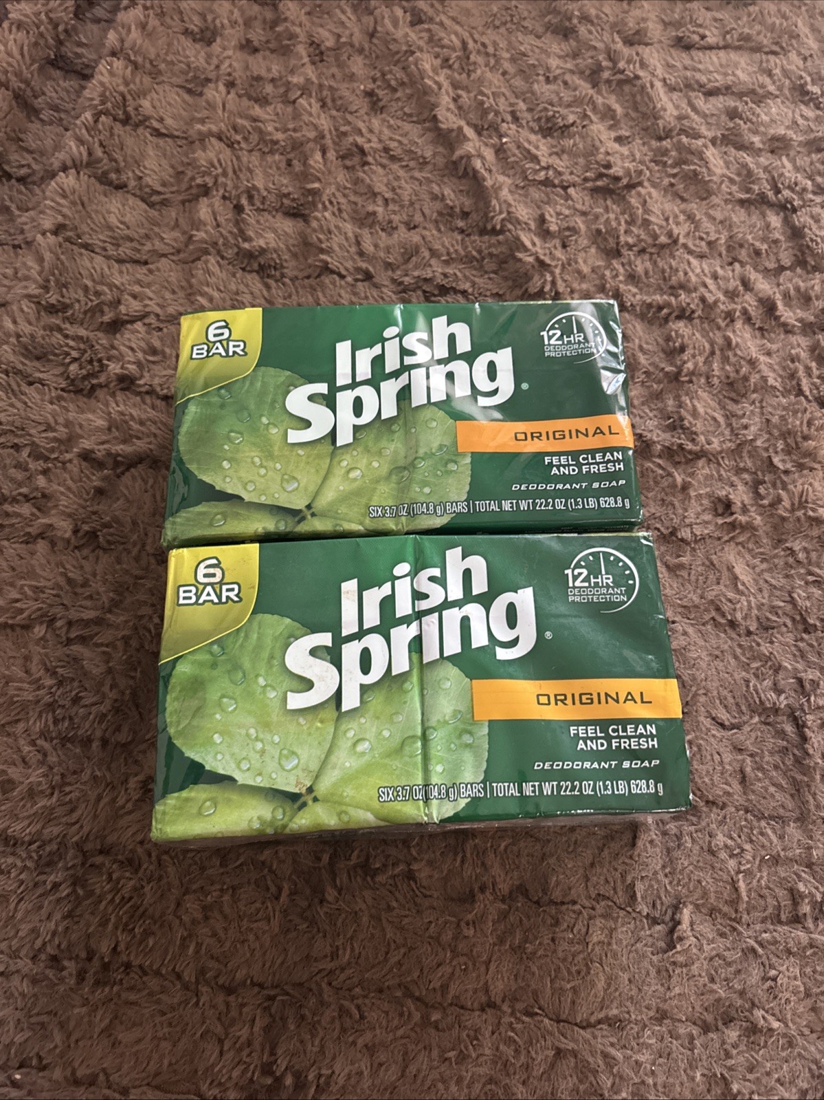 12 Irish Spring Original Clean Bar Soap 3.7 oz Each – No Flaxseed or Linseed Oil