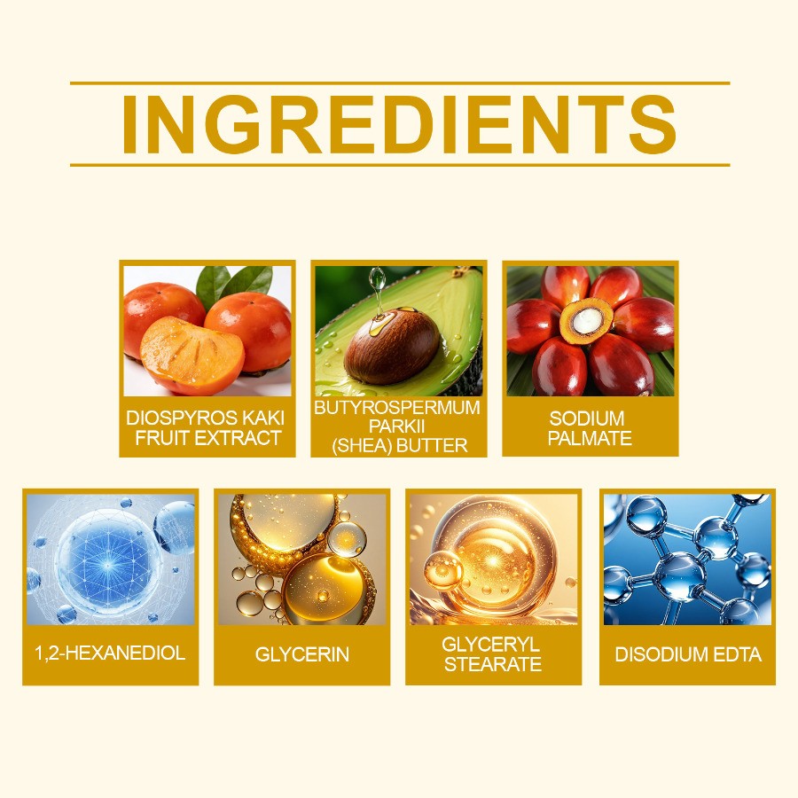 1-5PCS Persimmon Soap Bar Body Odor Control Deodorant Soap for Men&Women