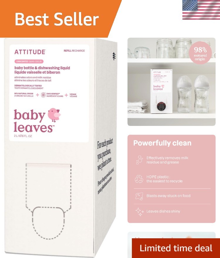 Fragrance-Free Baby Bottle Cleaner, 67.6 Fl Oz – EWG Approved, Gentle Formula