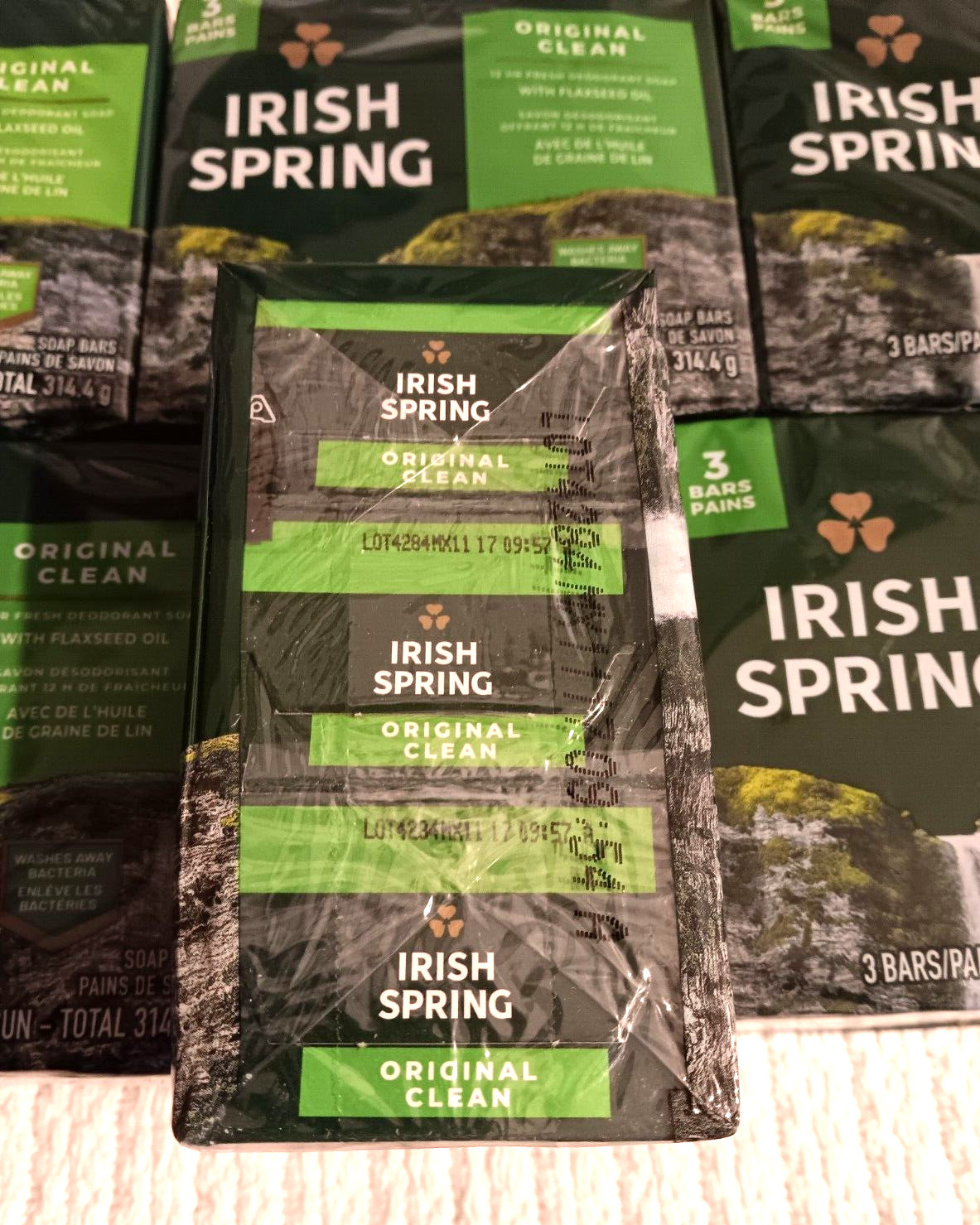 Irish Spring Deodorant Bar Soap Original Lot of 8 Pks 3.75 oz 24 Bars Total