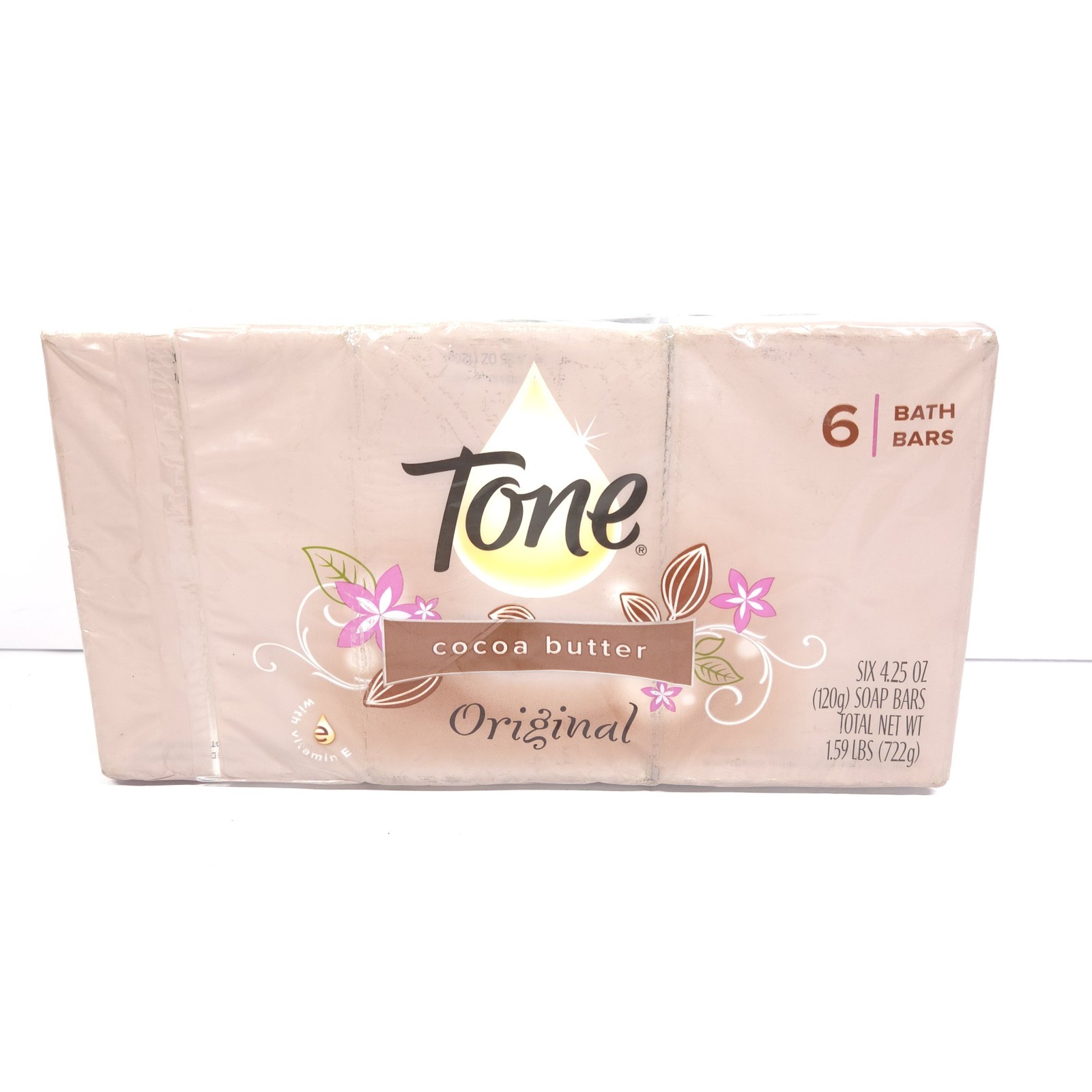 Tone Original Cocoa Butter 6 Pack Bar Soap NEW Factory Sealed 4.25 oz bars